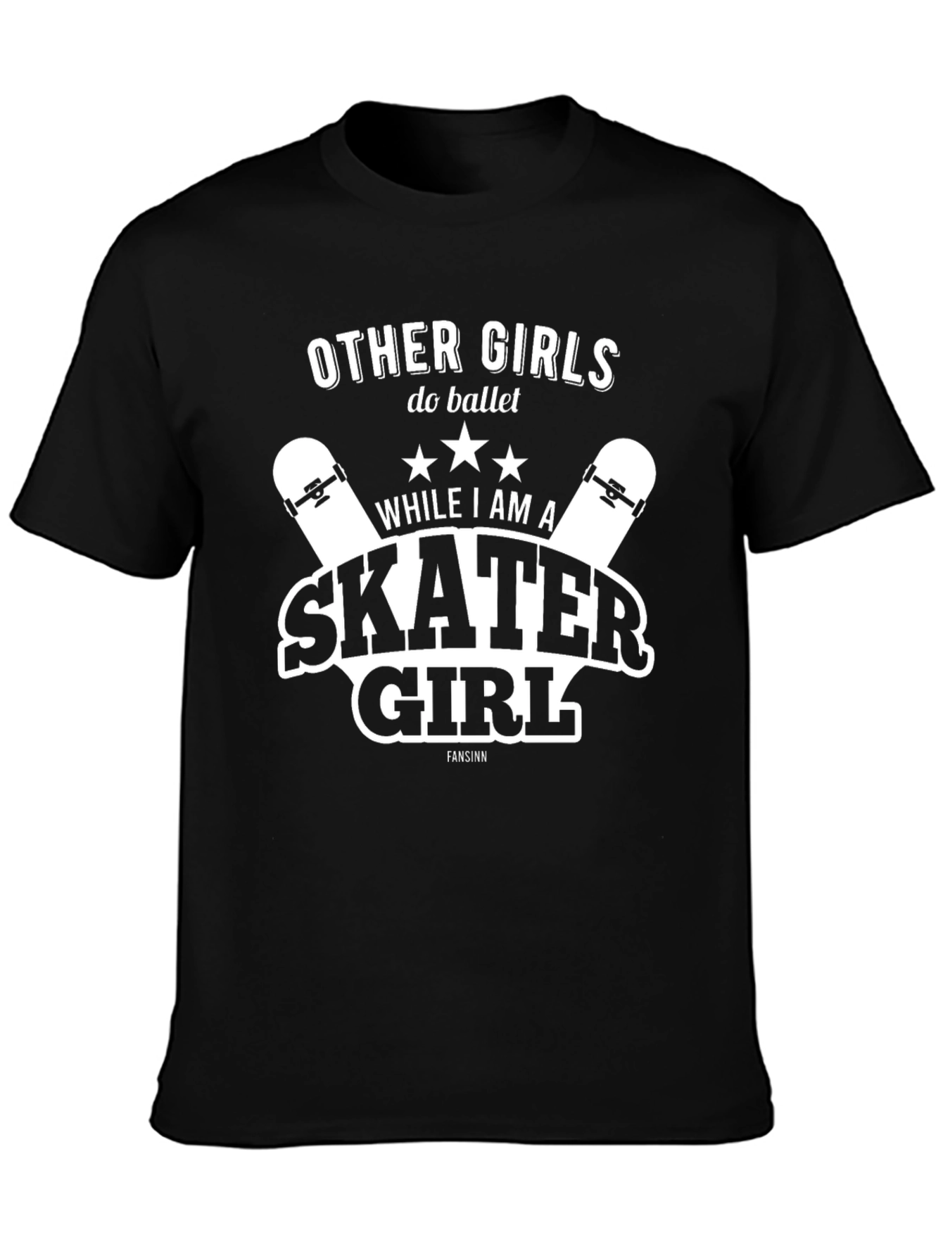 Skater Girl Graphic T-Shirt - Black Tee