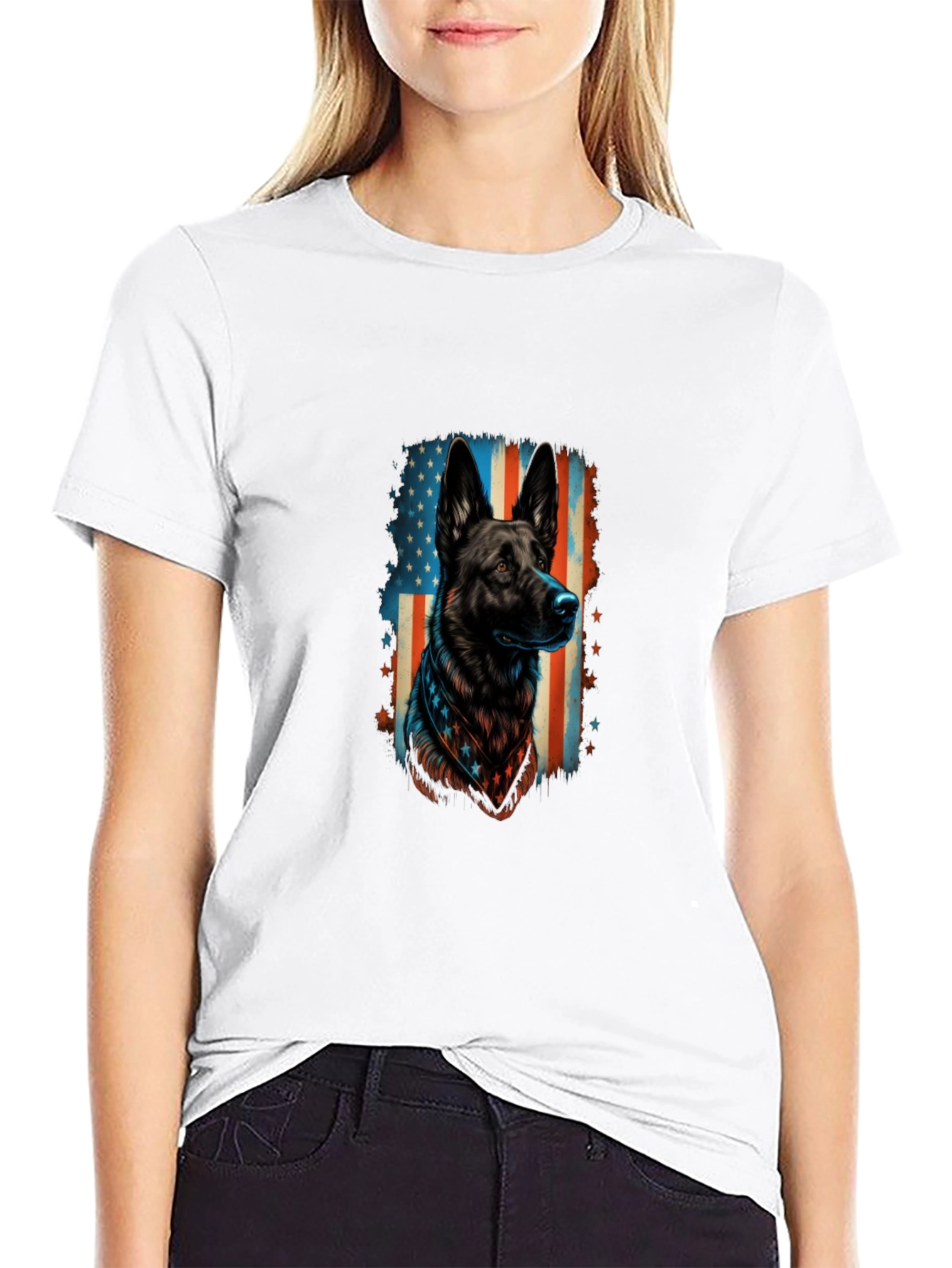 Patriotic German Shepherd Graphic Tee