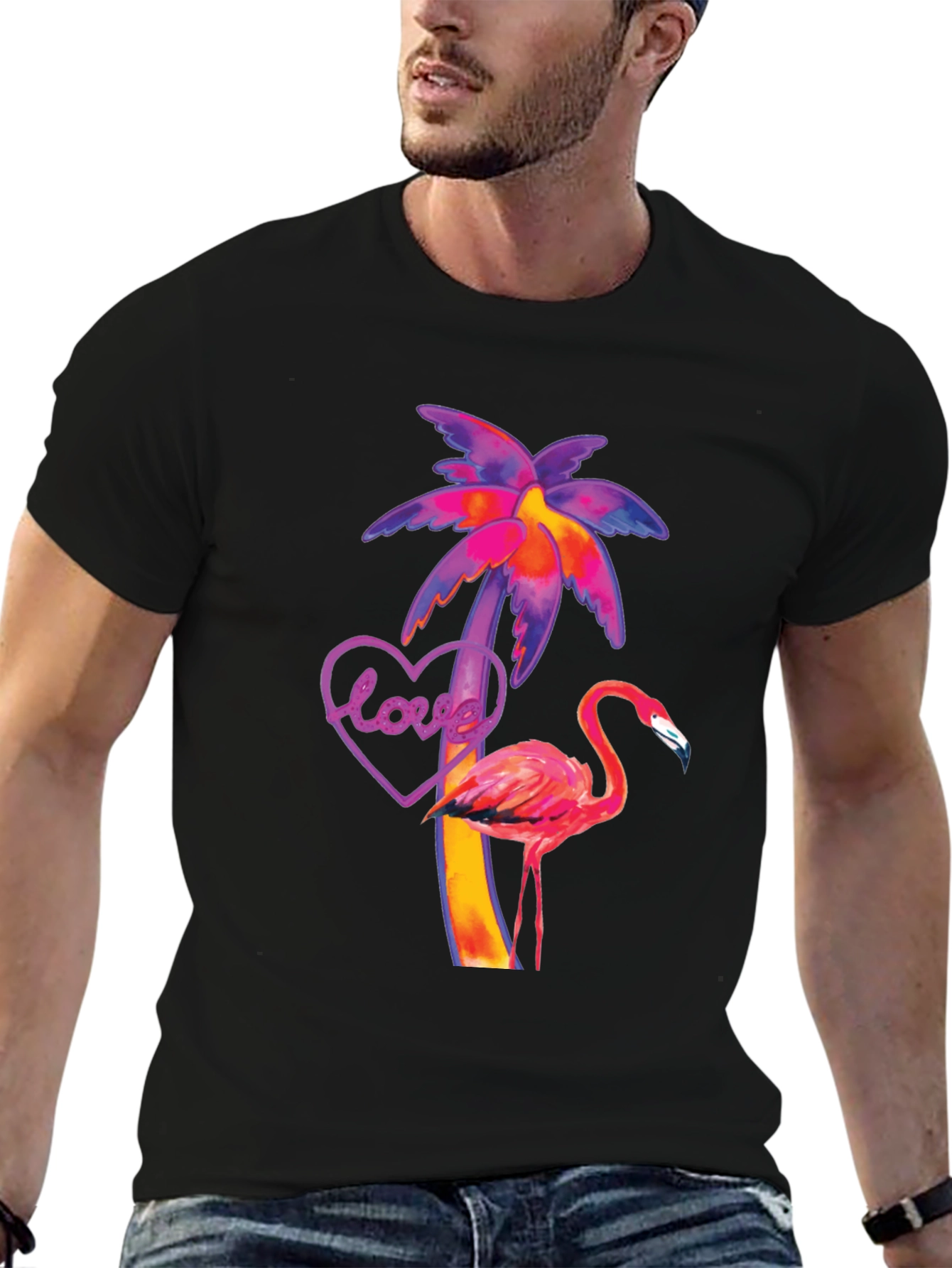 Tropical Flamingo Love T-Shirt