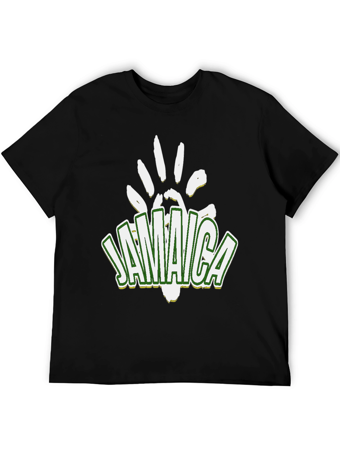 Jamaica Handprint Graphic Black T-Shirt