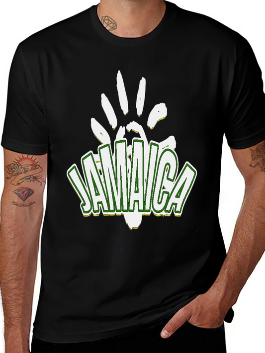 Jamaica Handprint Graphic Black T-Shirt