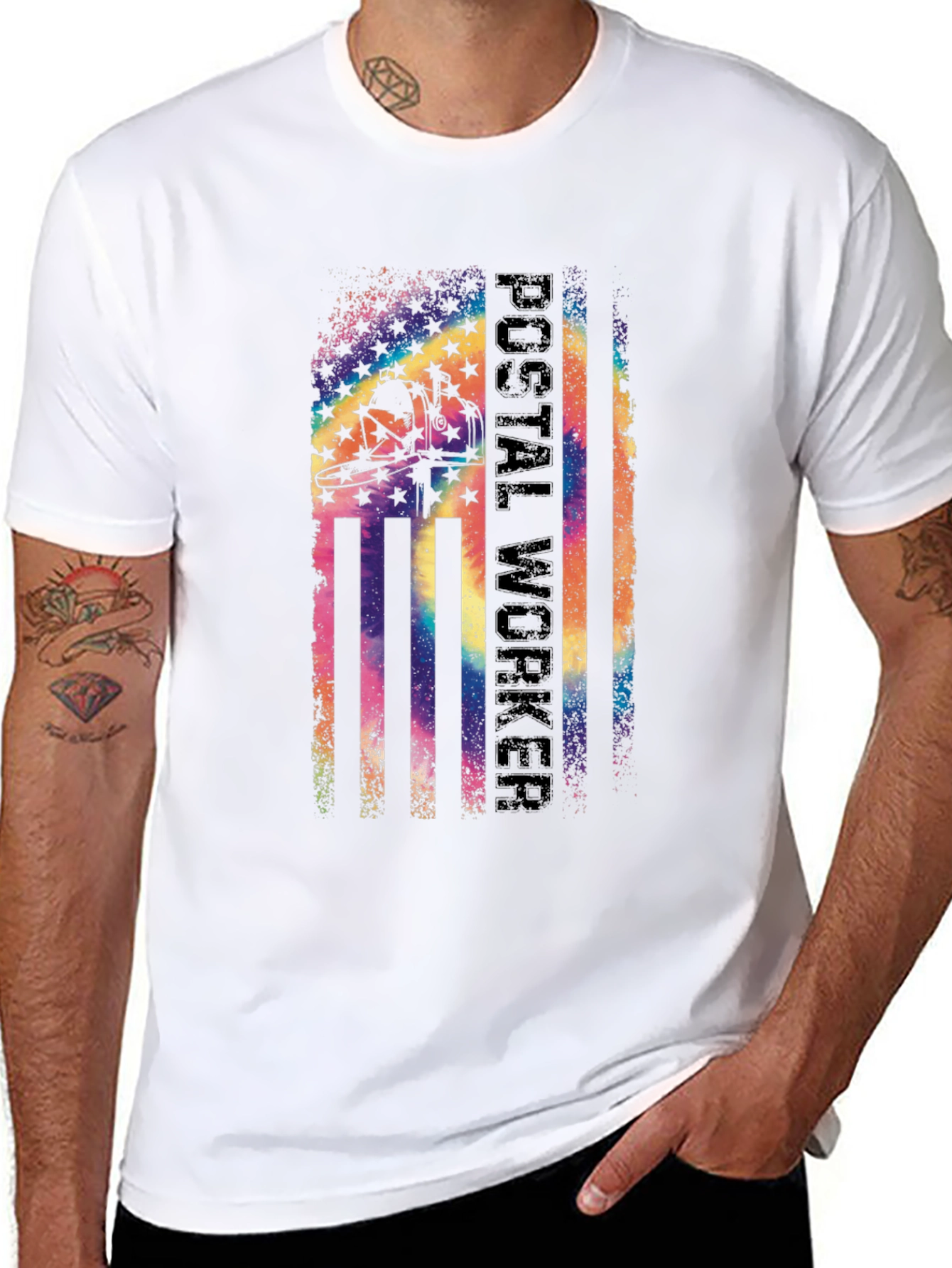 Postal Worker American Flag T-Shirt
