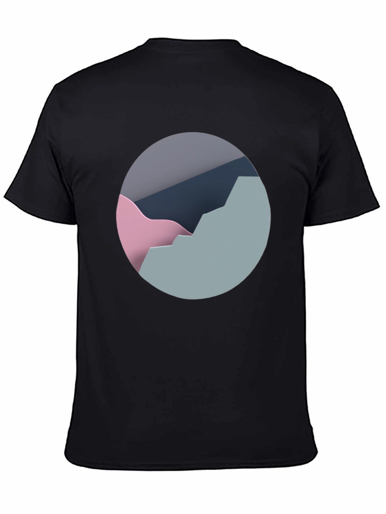 Abstract Mountain Graphic Tee - Modern Black T-Shirt