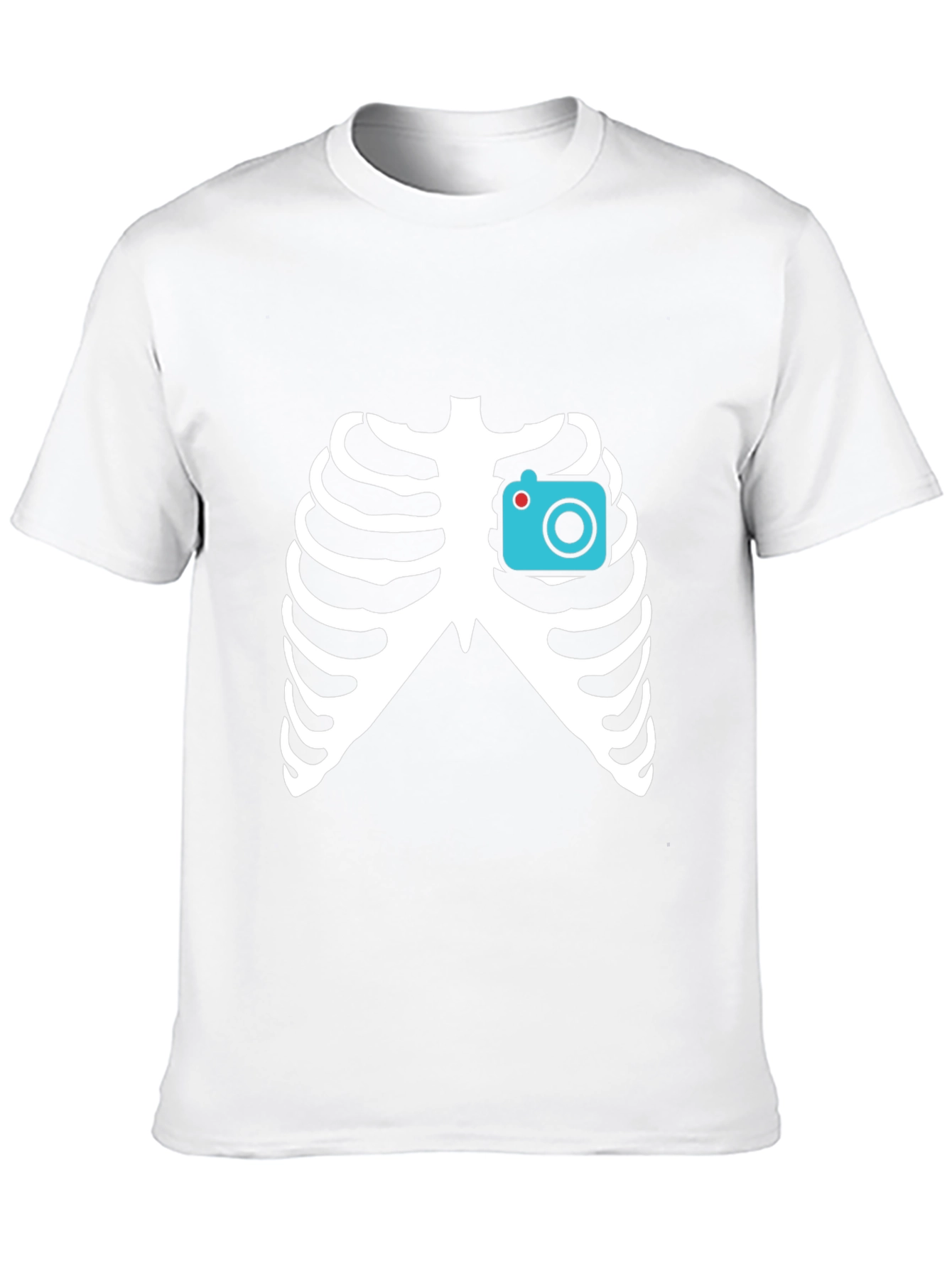 Camera Rib Cage Black Graphic T-Shirt