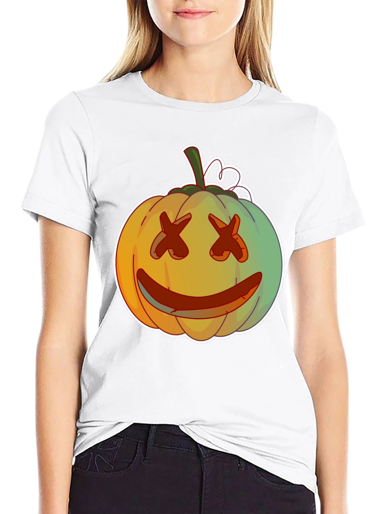 Pumpkin Face Graphic Tee - Spooky Season Style