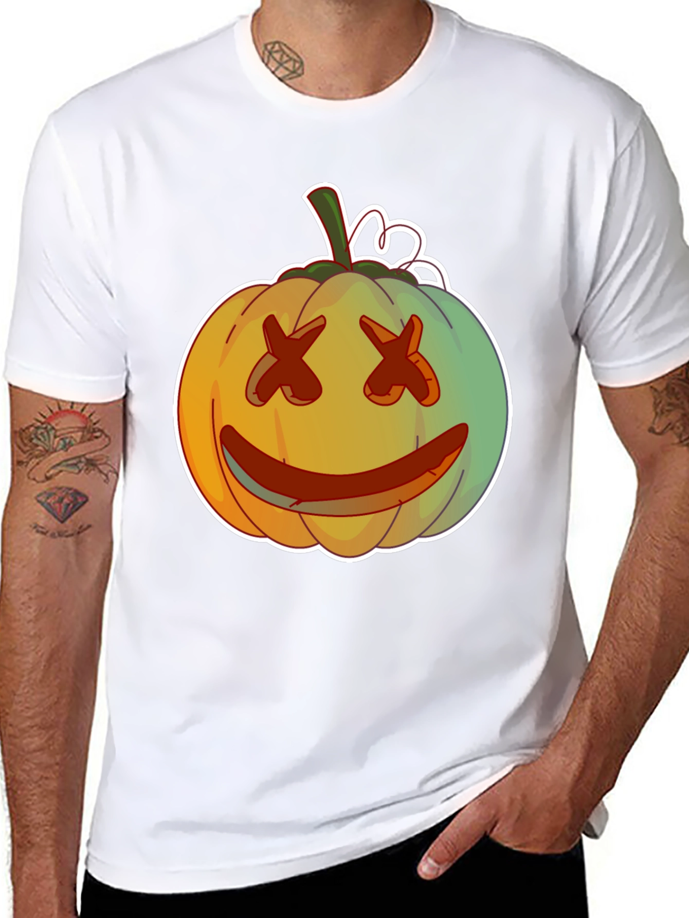 Pumpkin Face Graphic Tee - Spooky Season Style
