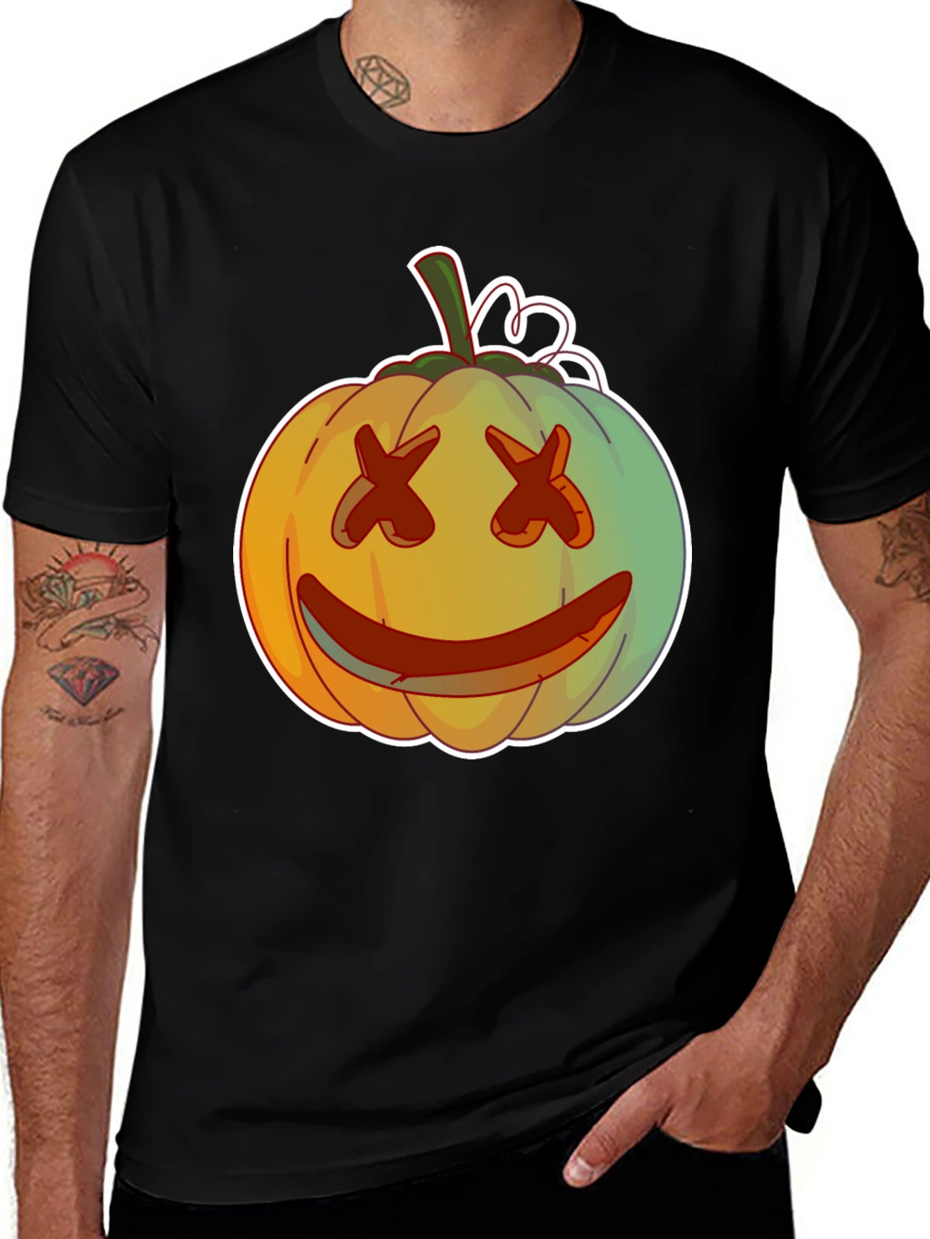 Pumpkin Face Graphic Tee - Spooky Season Style