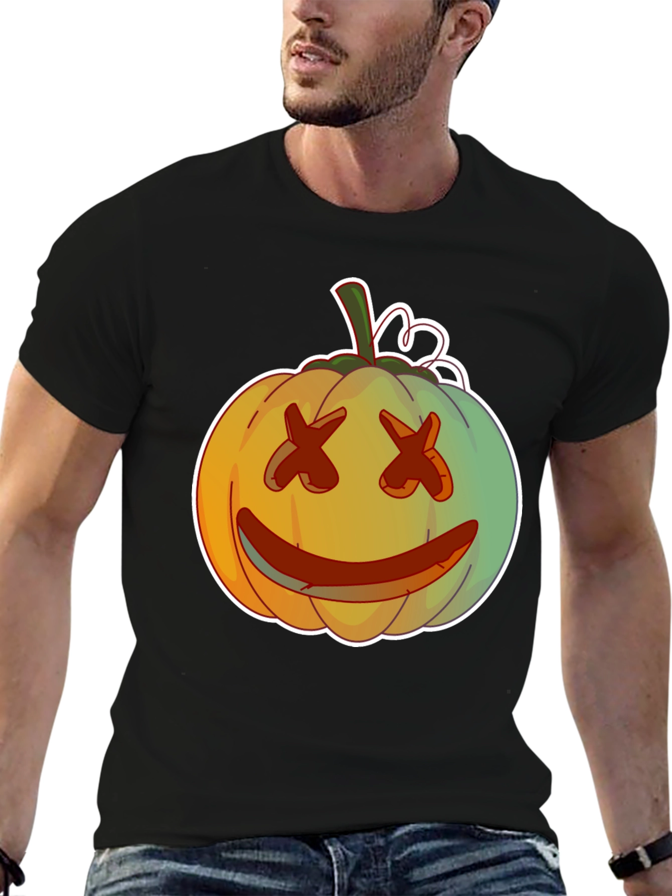 Pumpkin Face Graphic Tee - Spooky Season Style