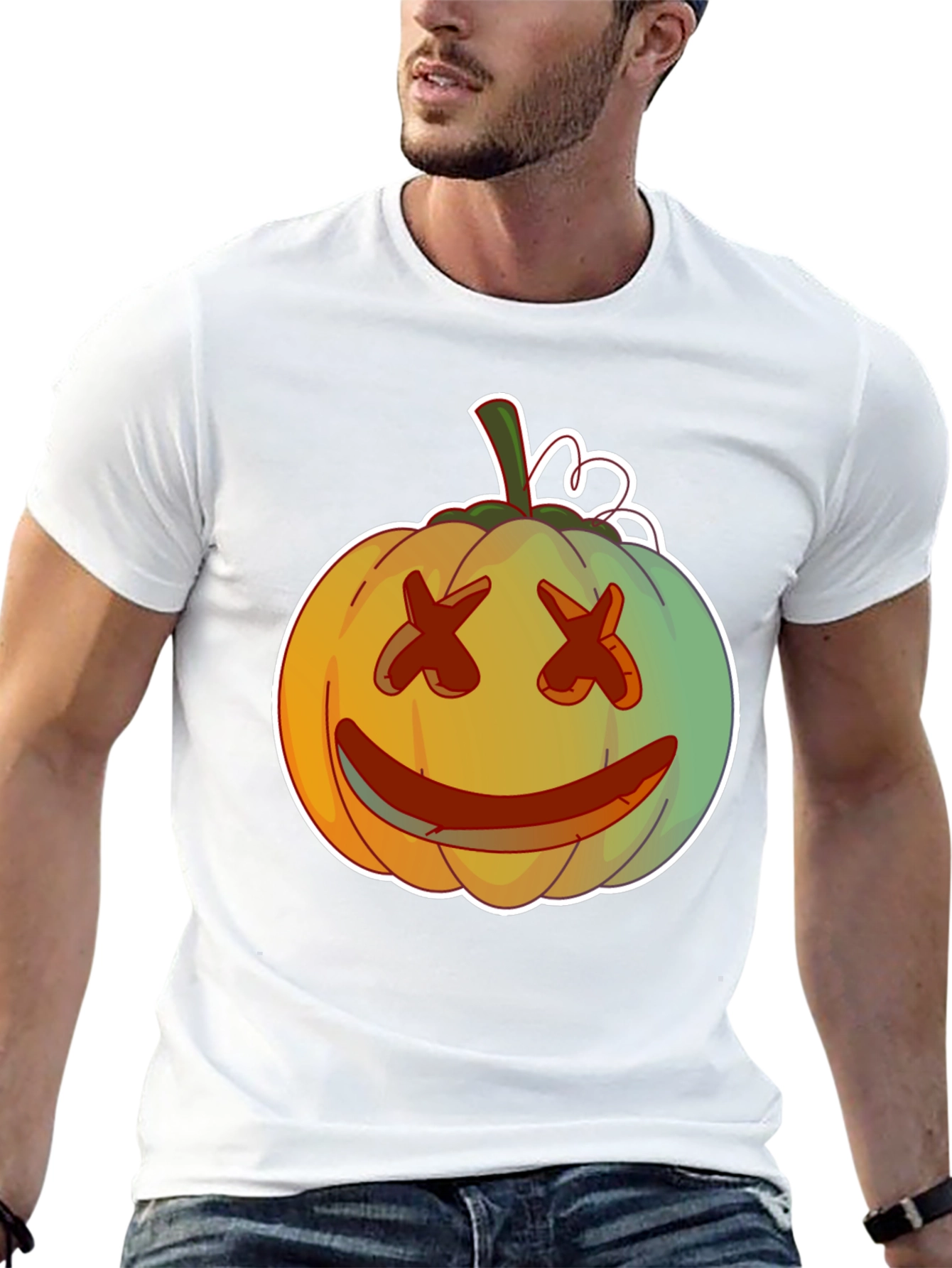 Pumpkin Face Graphic Tee - Spooky Season Style