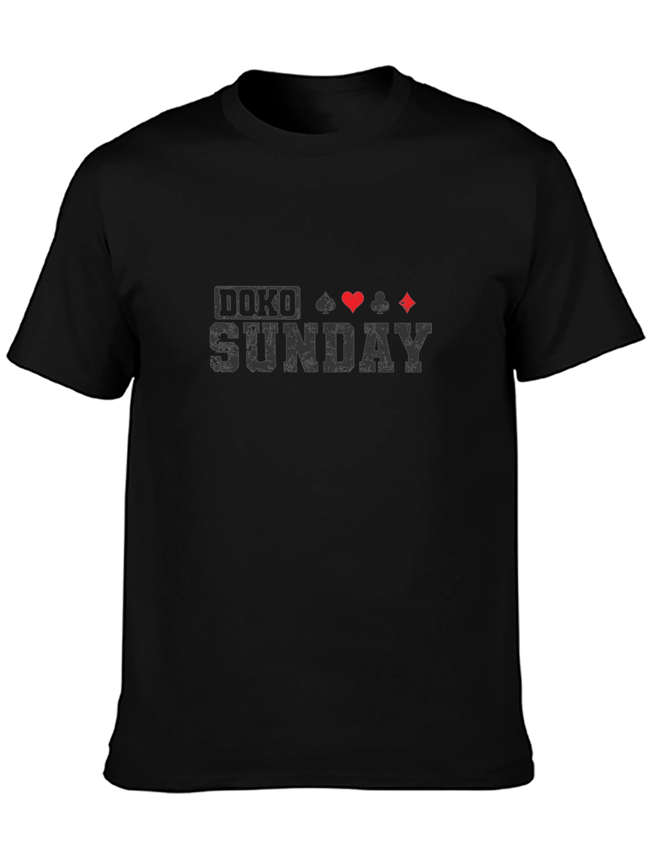 Doko Sunday Poker T-Shirt - Black Graphic Tee