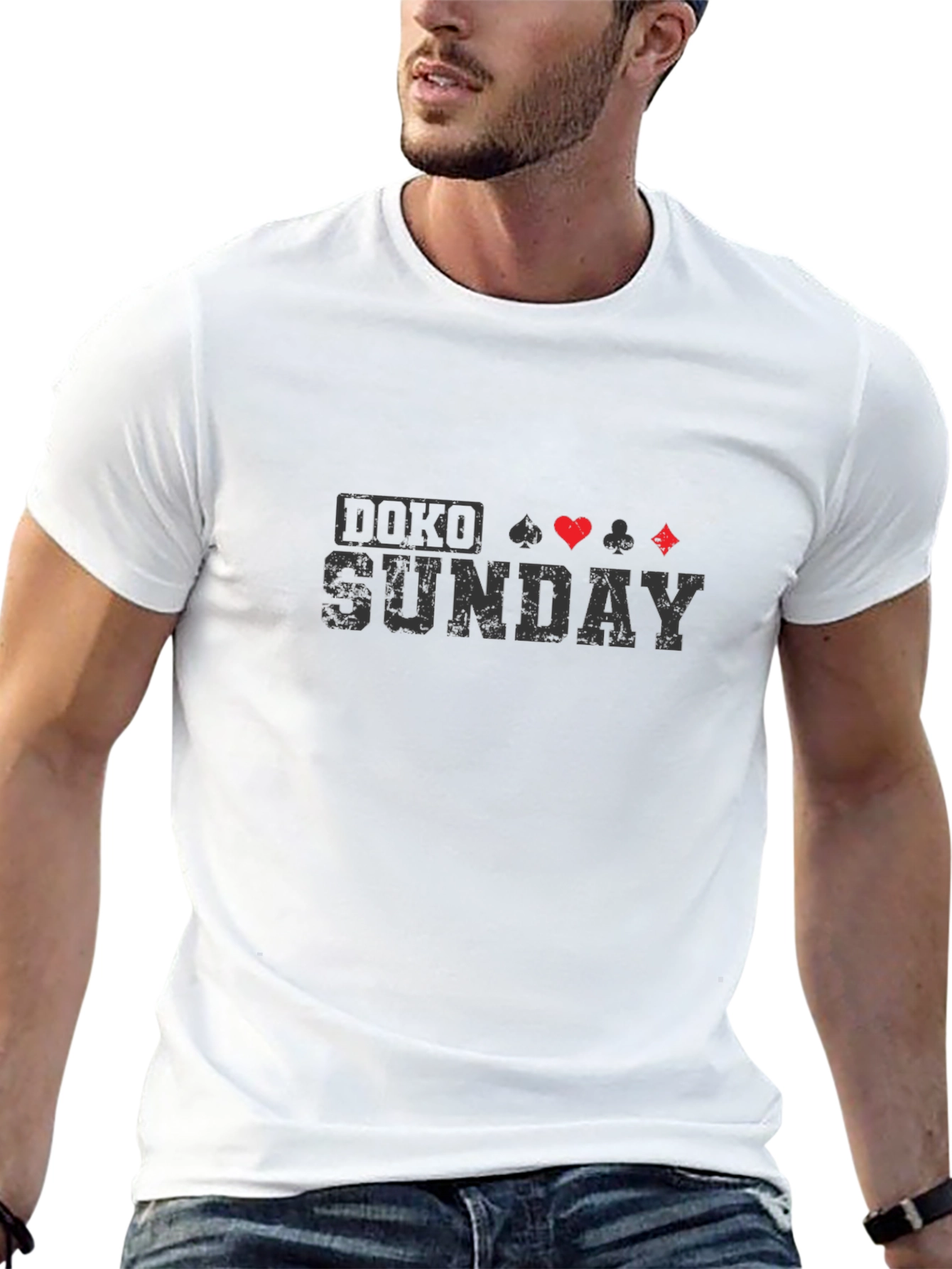 Doko Sunday Poker T-Shirt - Black Graphic Tee