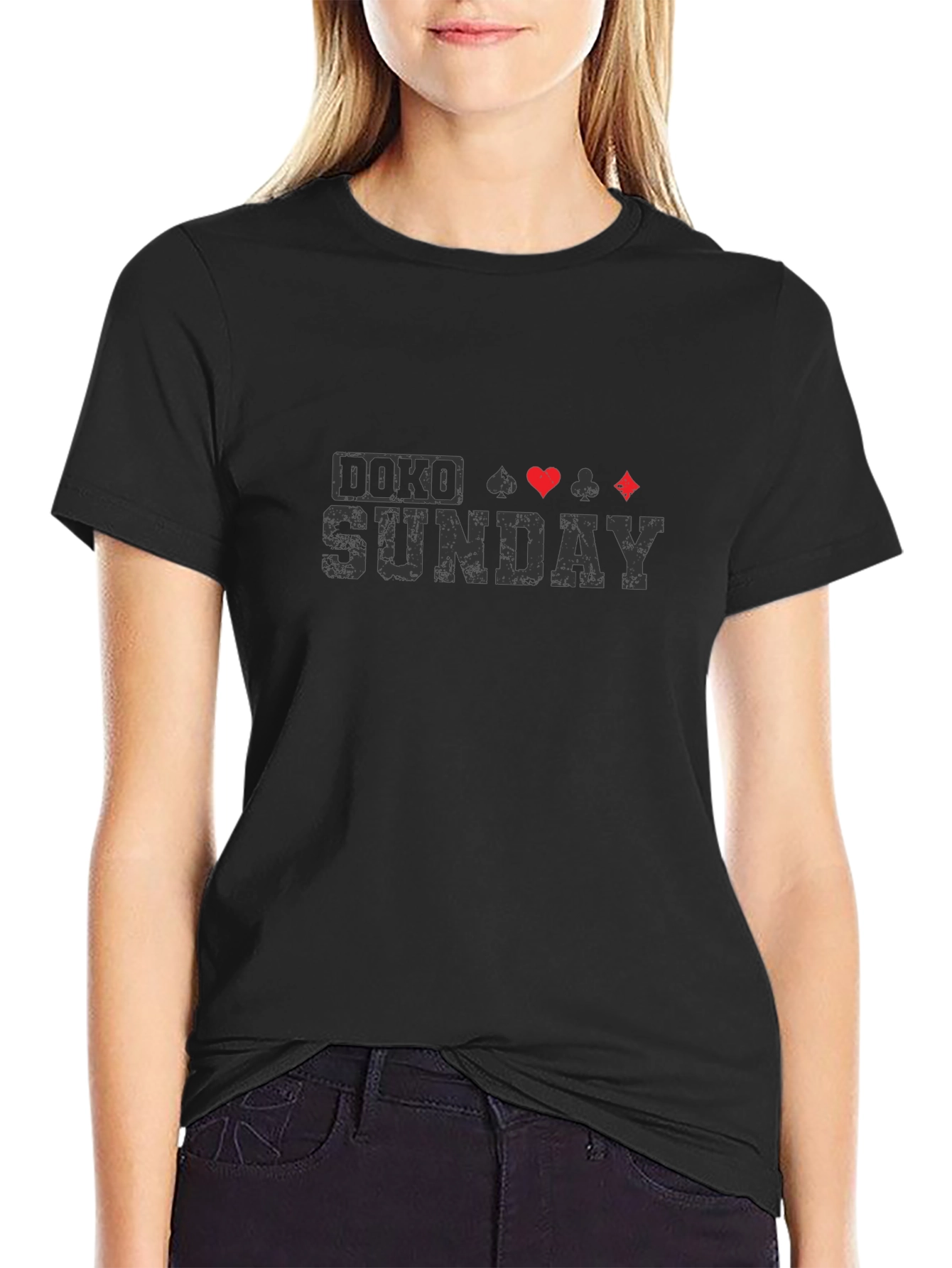 Doko Sunday Poker T-Shirt - Black Graphic Tee