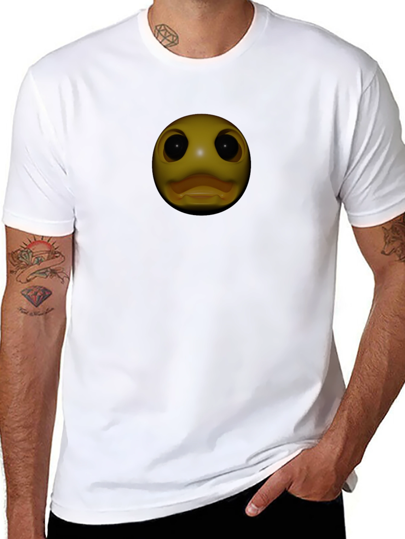 Duck Face Graphic T-Shirt - Black