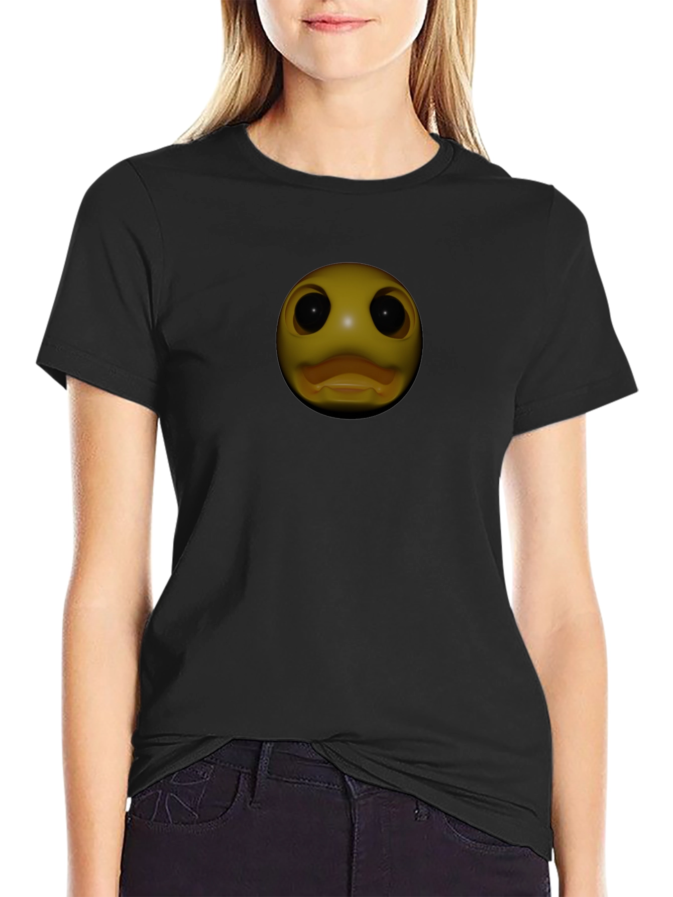 Duck Face Graphic T-Shirt - Black
