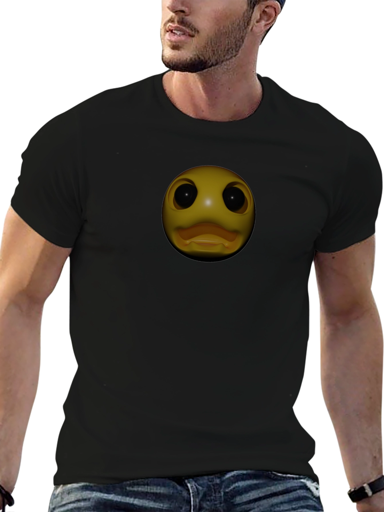 Duck Face Graphic T-Shirt - Black