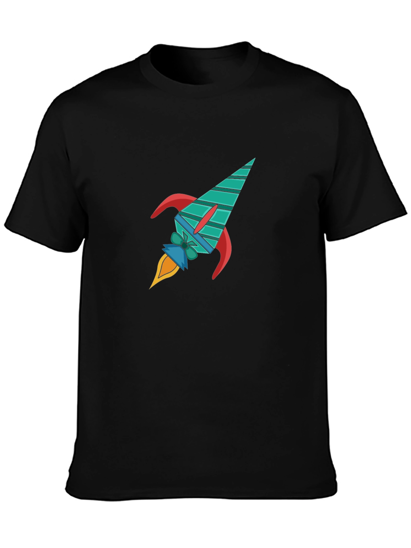 Rocket Graphic Black T-Shirt - Space Adventure Style