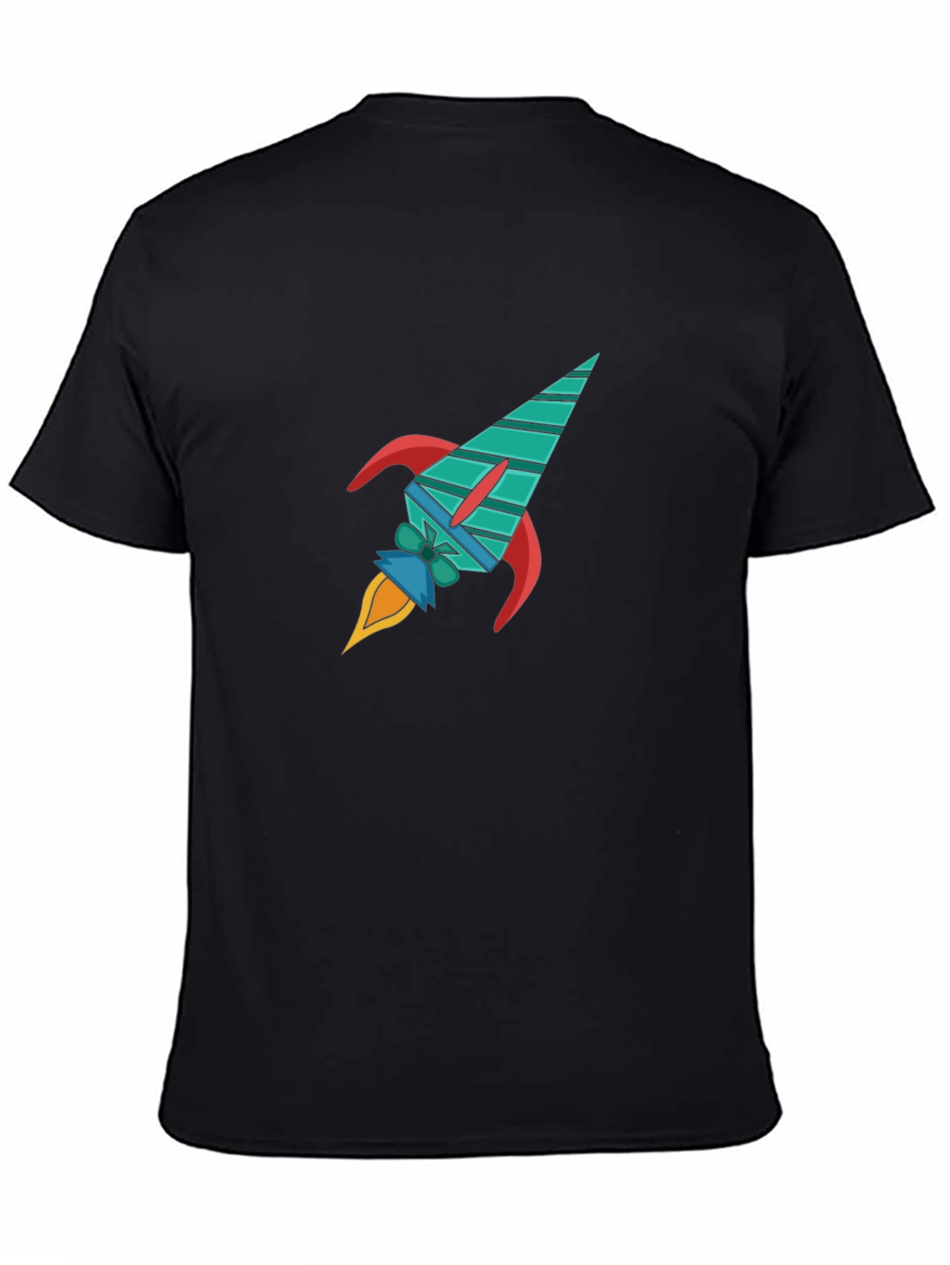 Rocket Graphic Black T-Shirt - Space Adventure Style