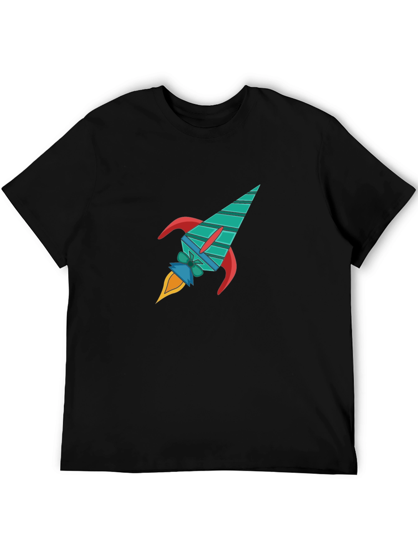 Rocket Graphic Black T-Shirt - Space Adventure Style