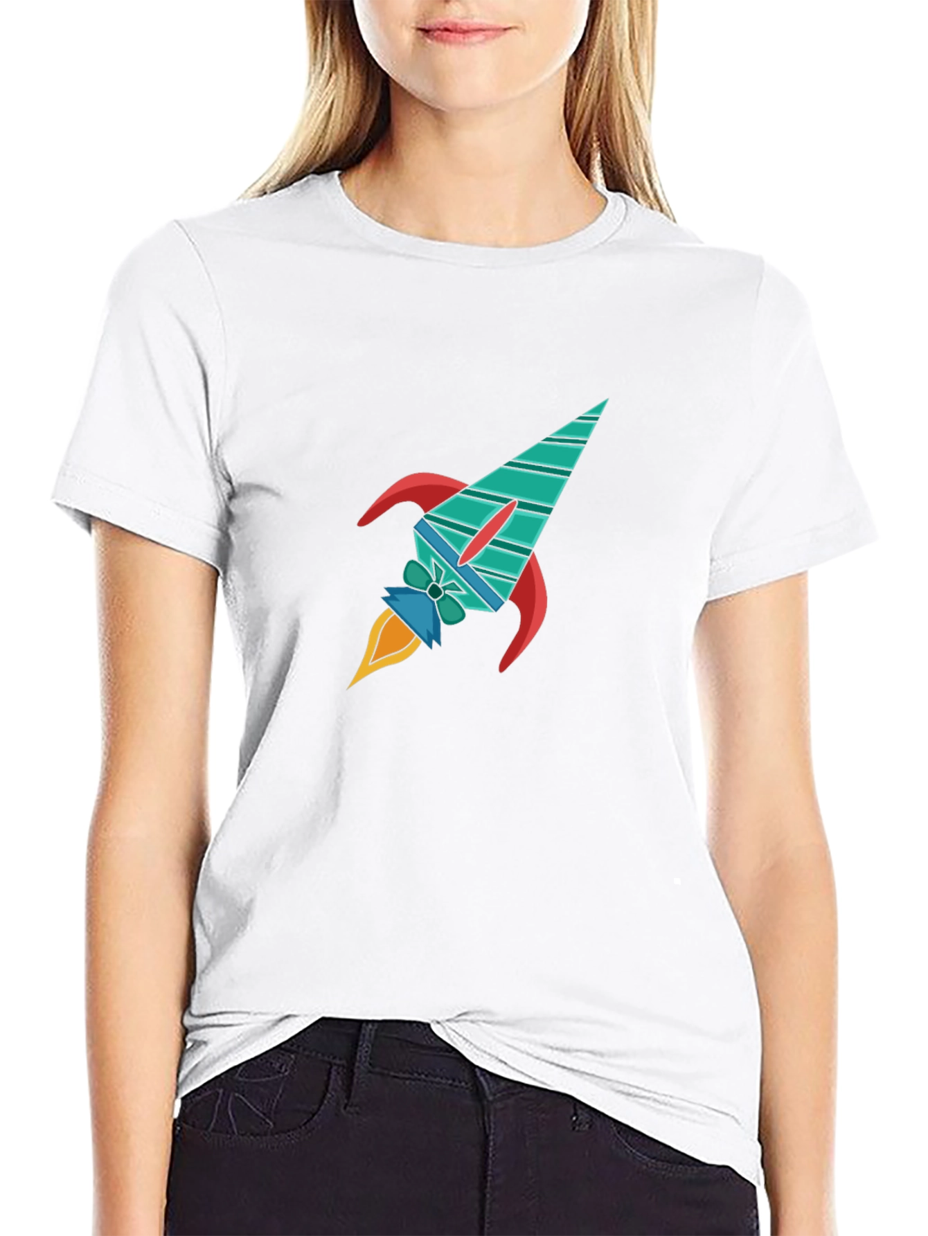 Rocket Graphic Black T-Shirt - Space Adventure Style
