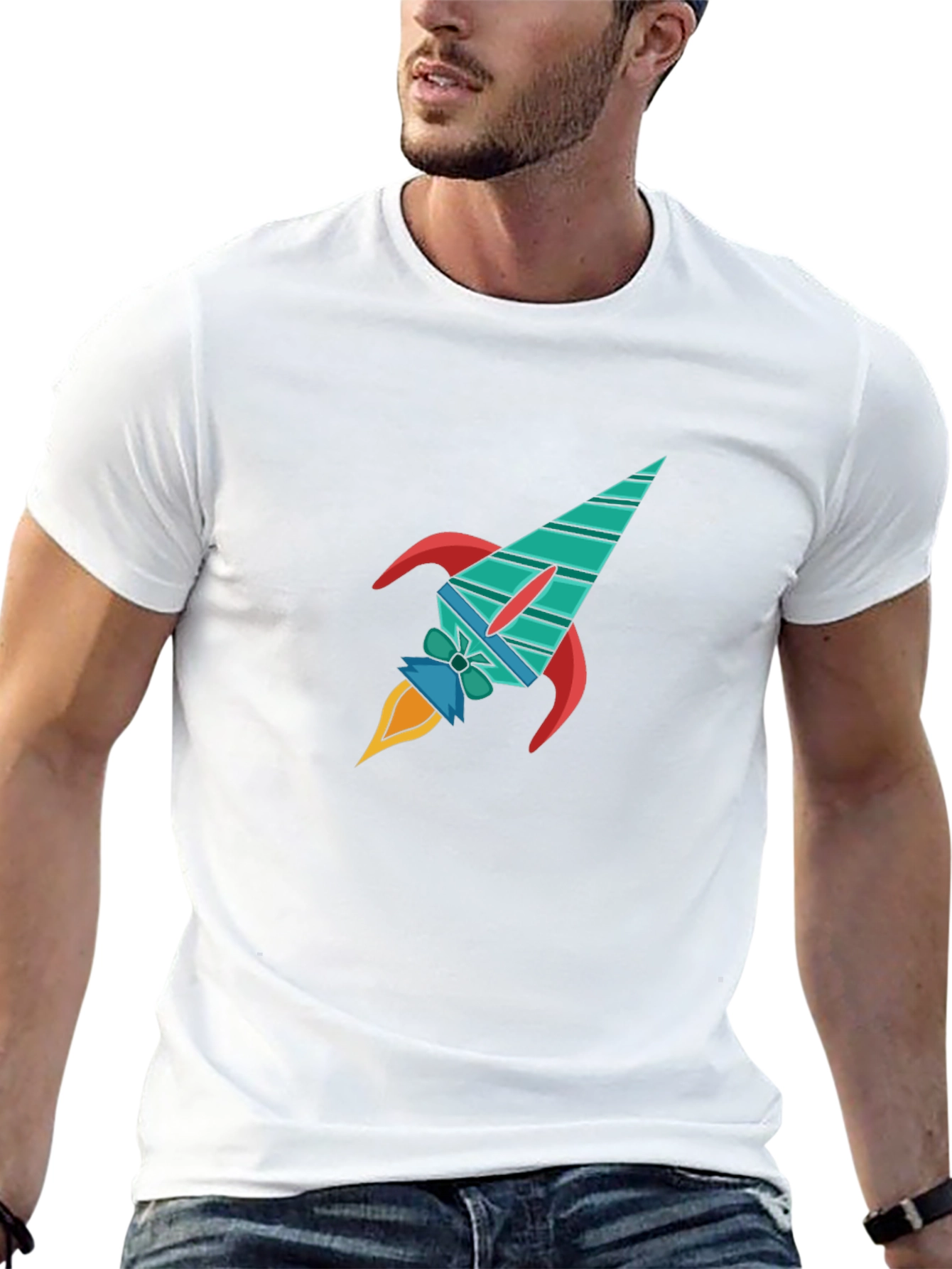 Rocket Graphic Black T-Shirt - Space Adventure Style