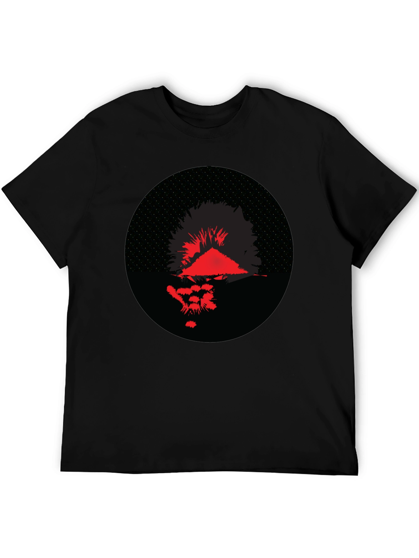 Abstract Graphic Tee - Red & Black Print
