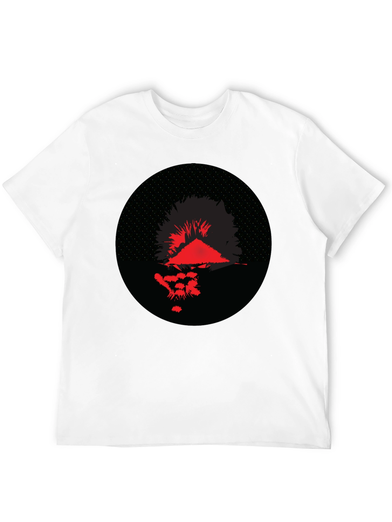 Abstract Graphic Tee - Red & Black Print
