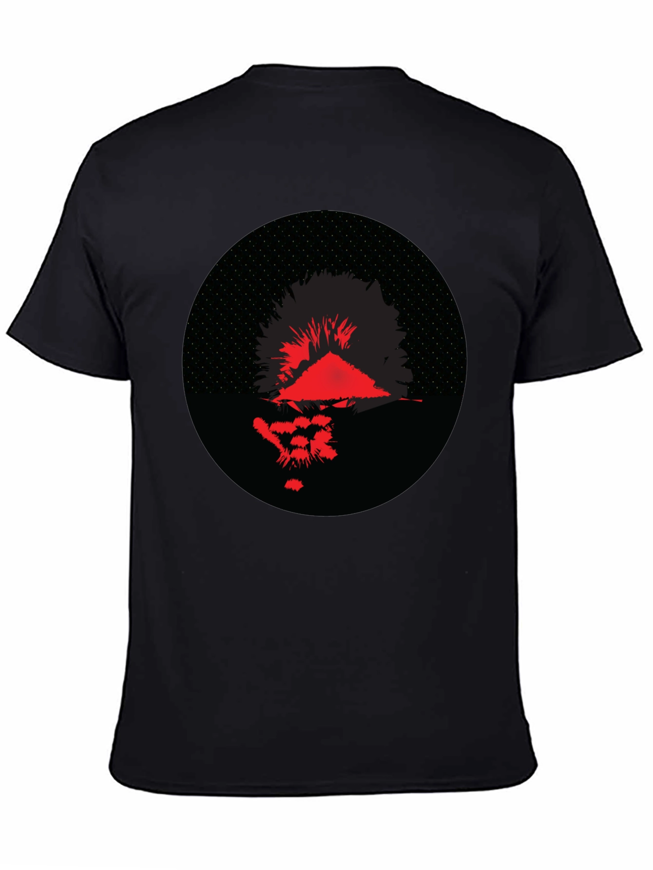 Abstract Graphic Tee - Red & Black Print