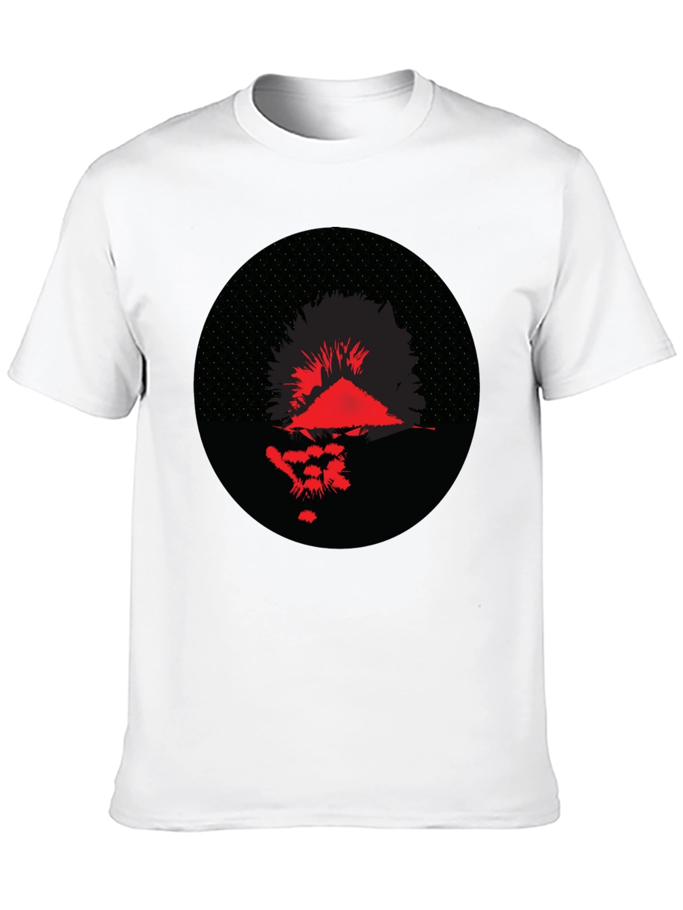 Abstract Graphic Tee - Red & Black Print