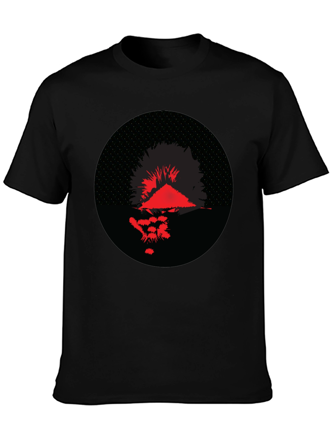 Abstract Graphic Tee - Red & Black Print
