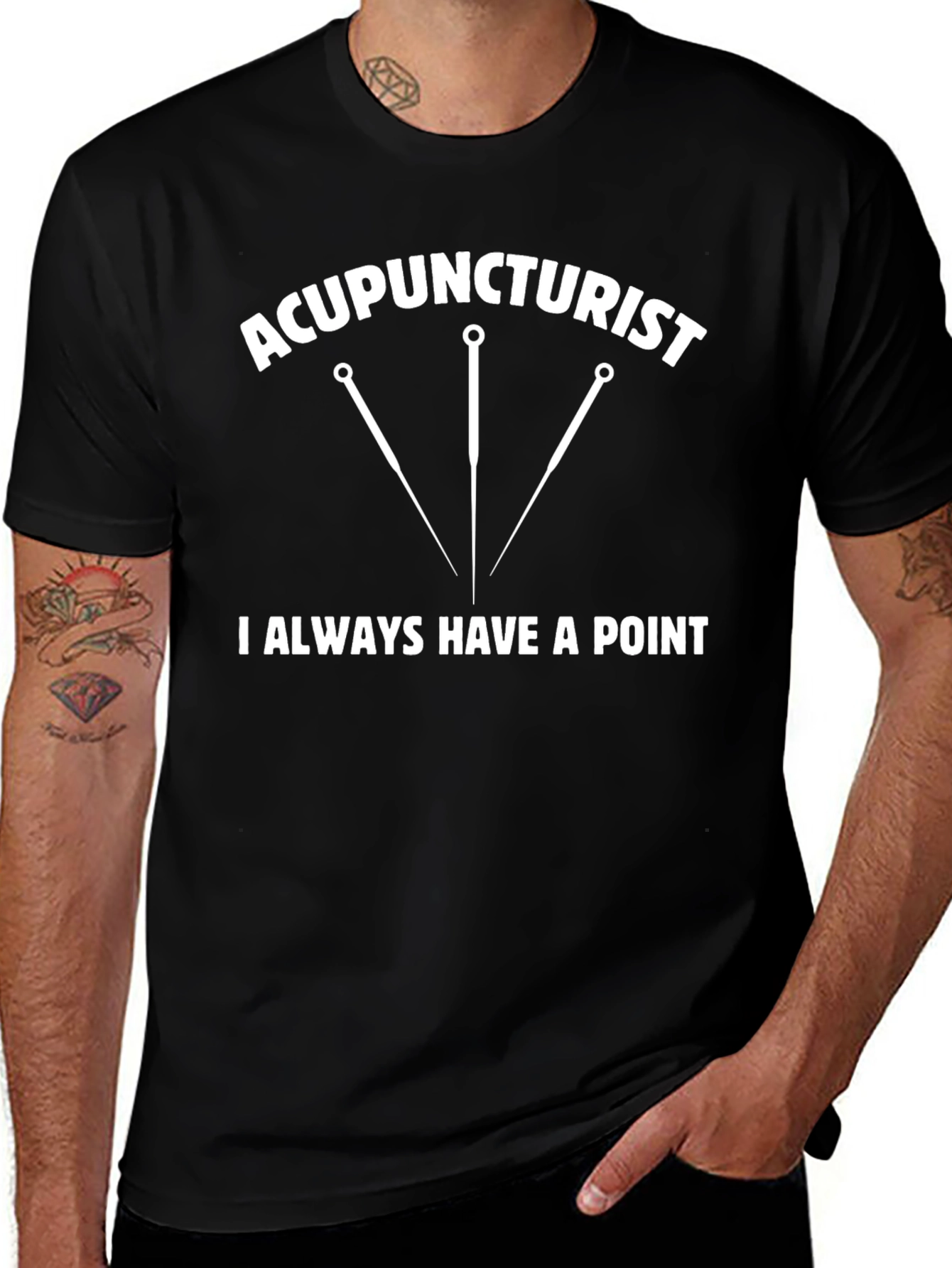Acupuncturist Point T-Shirt - Unisex Black Tee