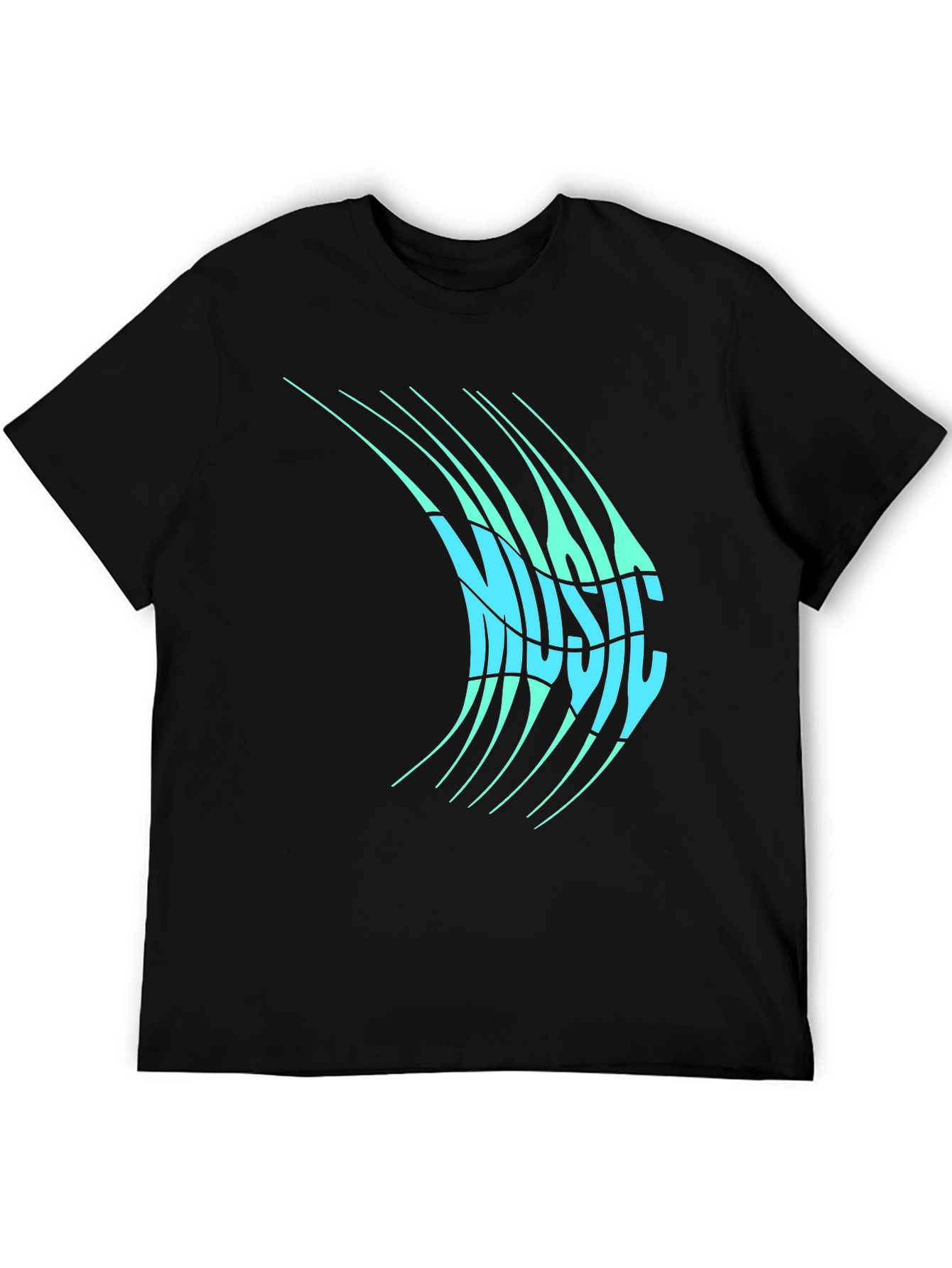 Music Word Art Mens Black T-Shirt