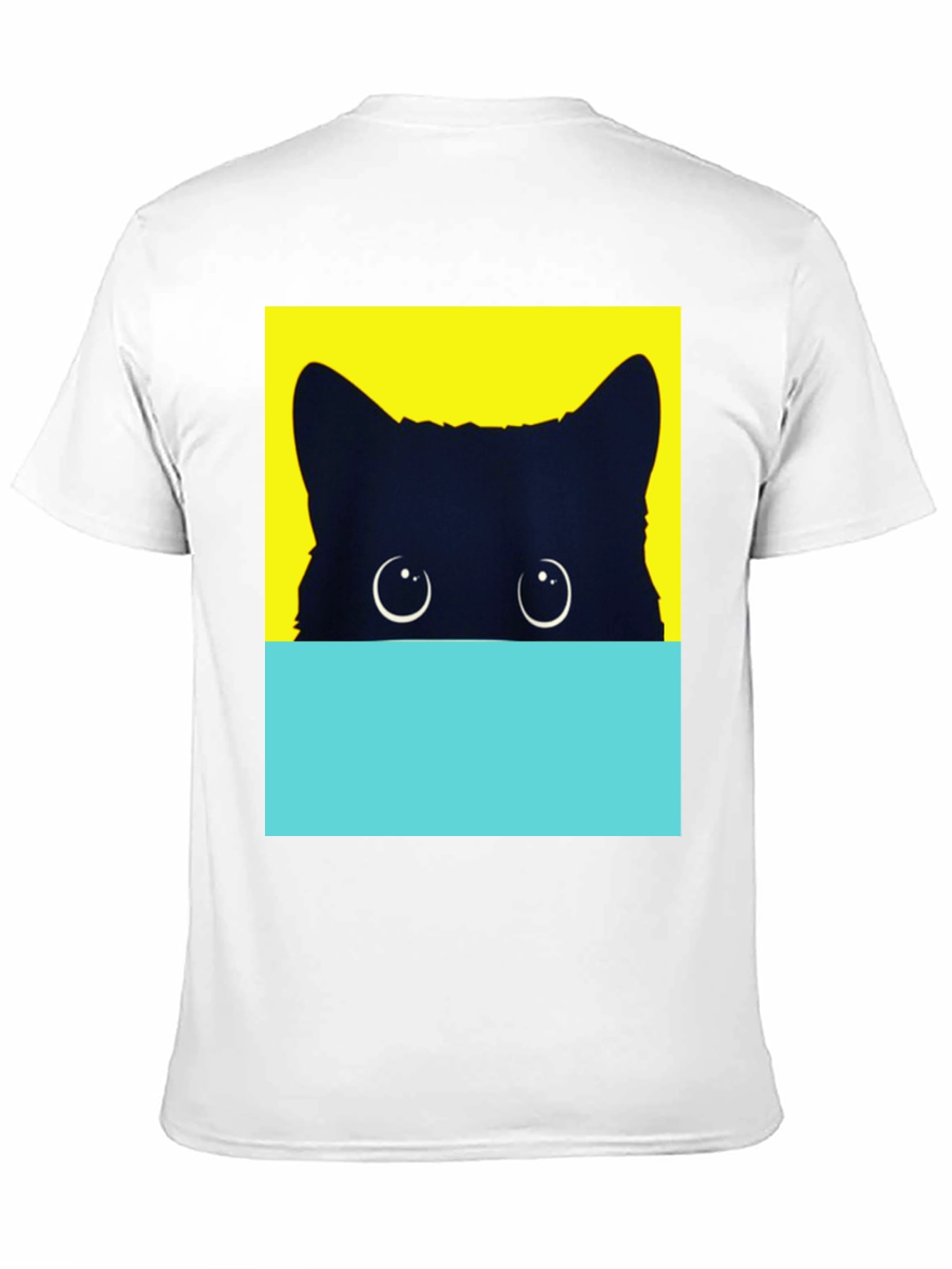 Peek-a-Boo Cat Graphic Tee - Stylish Black T-Shirt