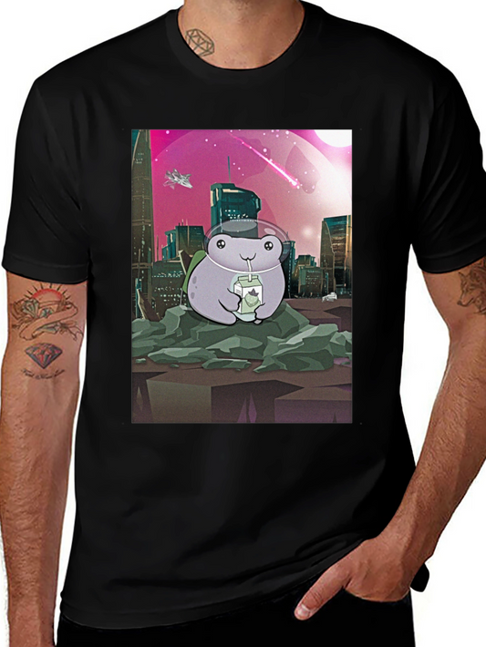 Frog Astronaut T-Shirt - Sci-Fi Cityscape Design