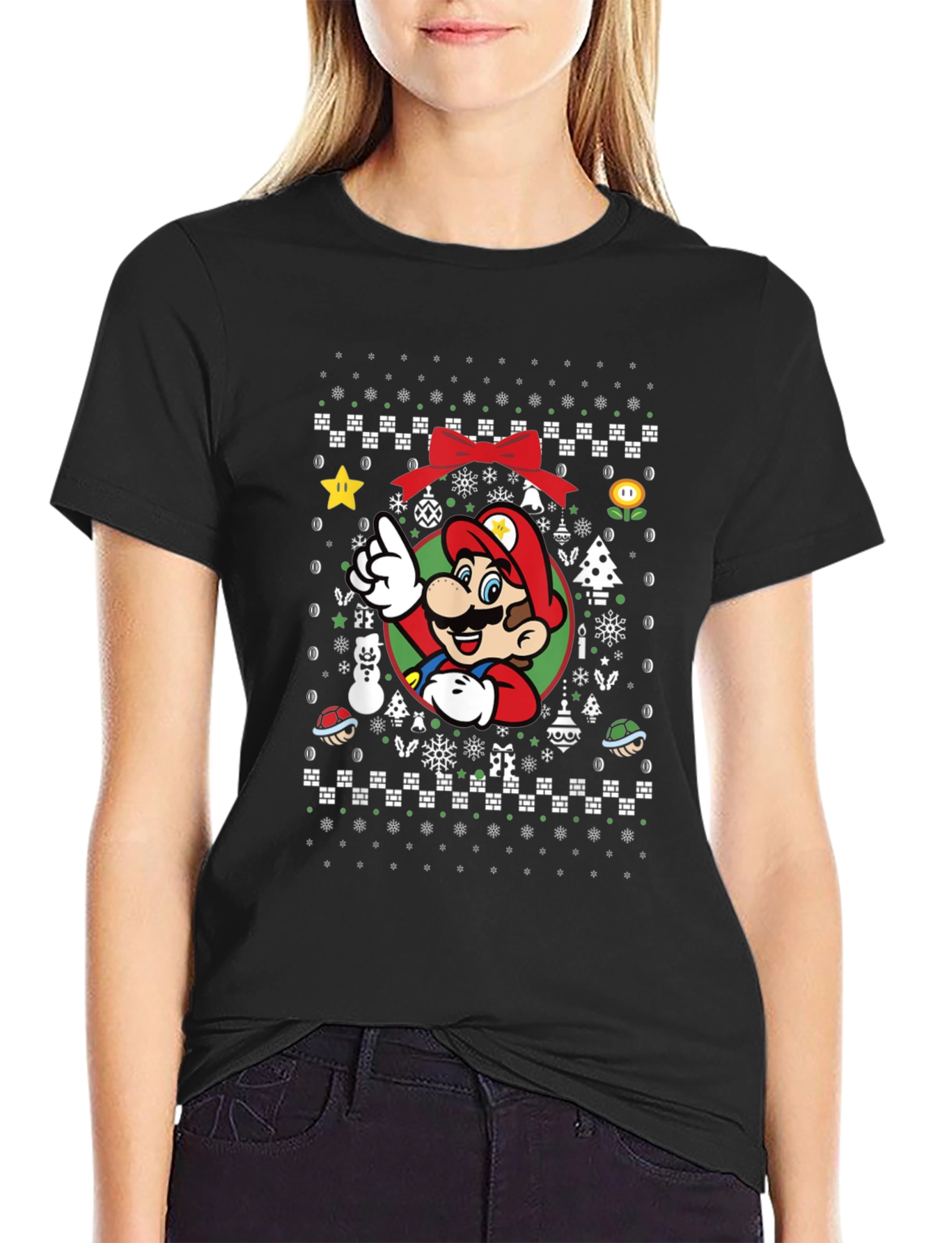 Mario Christmas Ugly Sweater T-Shirt