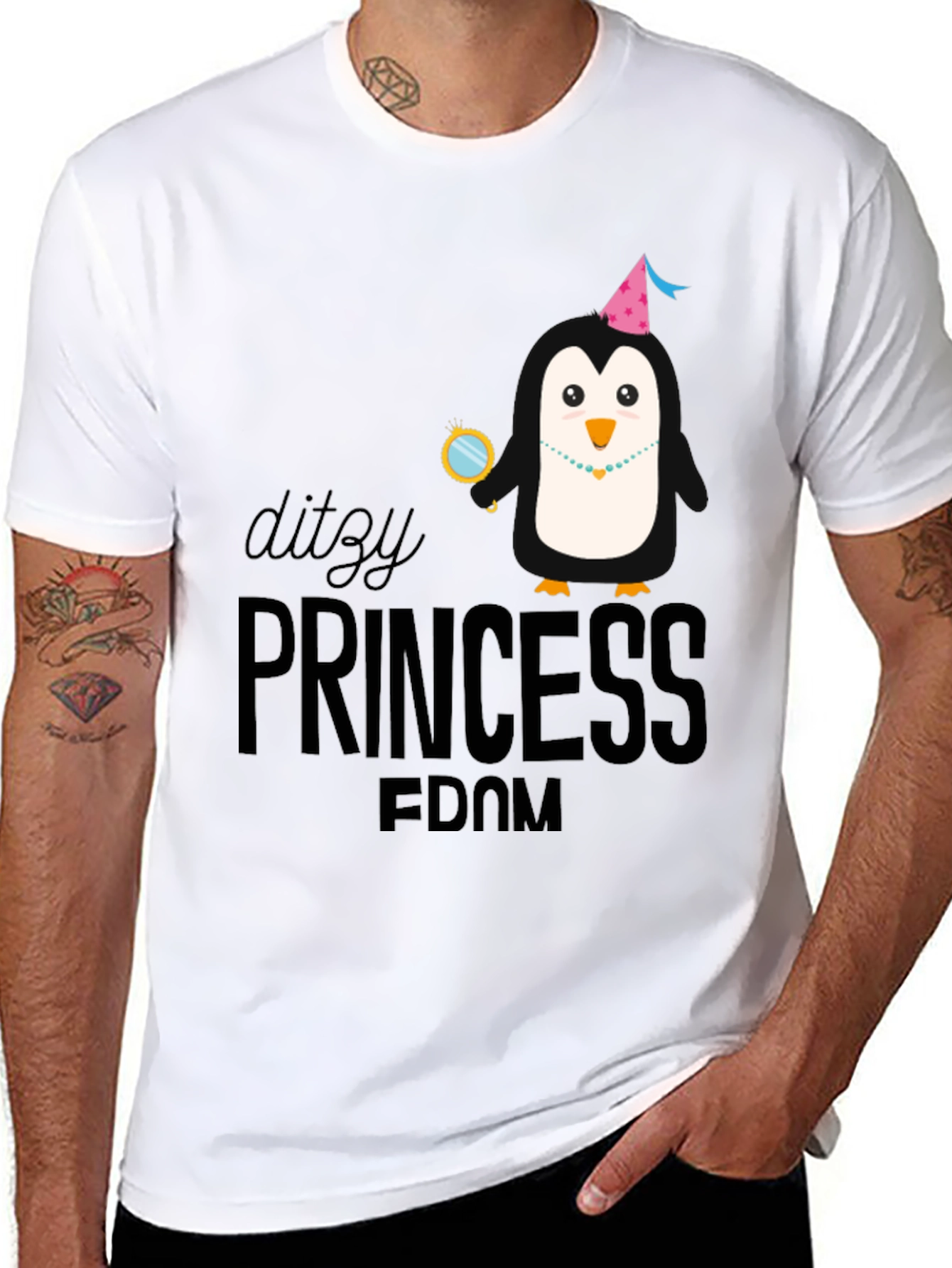 Dizzy Princess Penguin Graphic T-Shirt