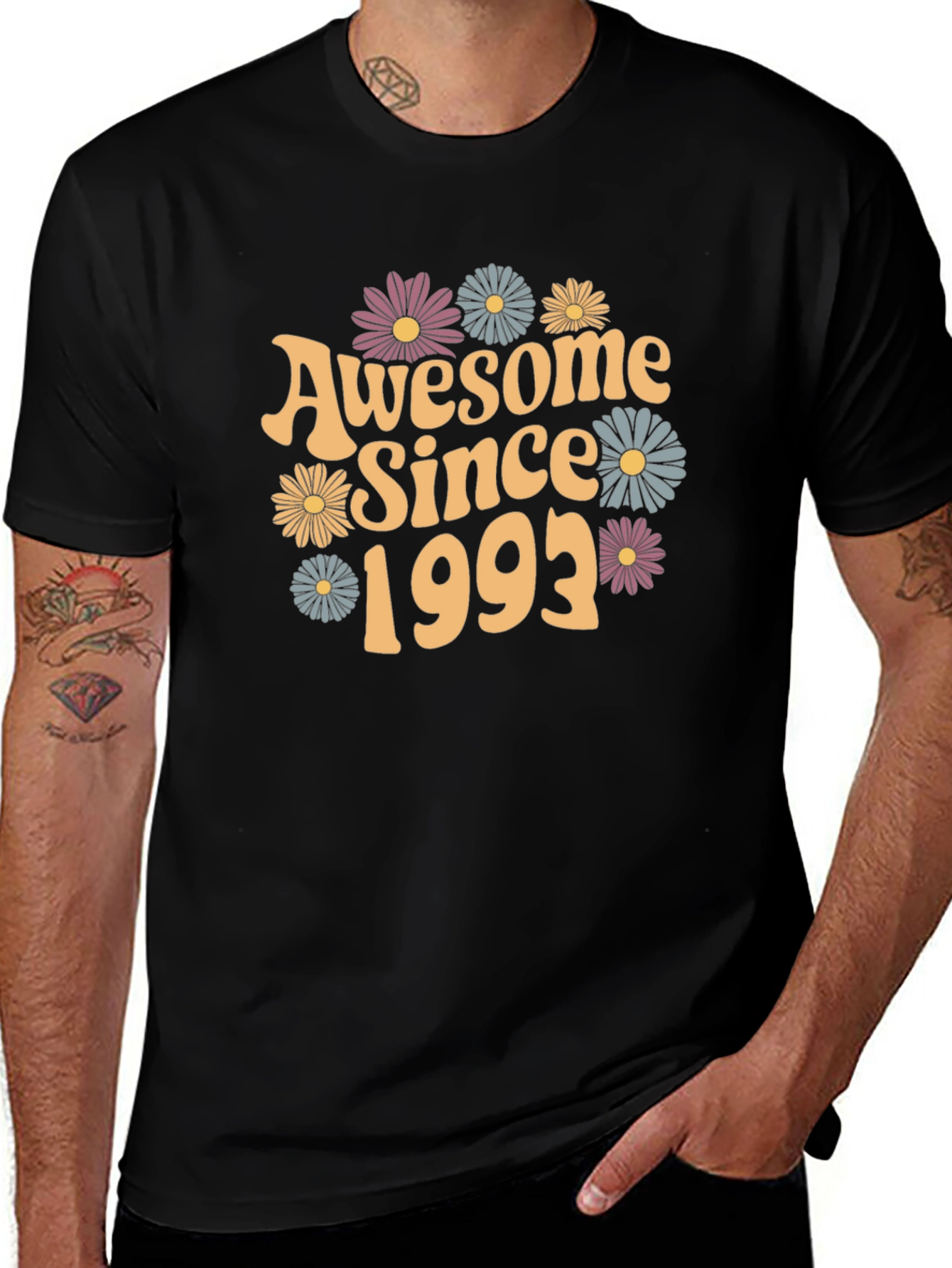 Awesome Since 1993 Floral Graphic Tee