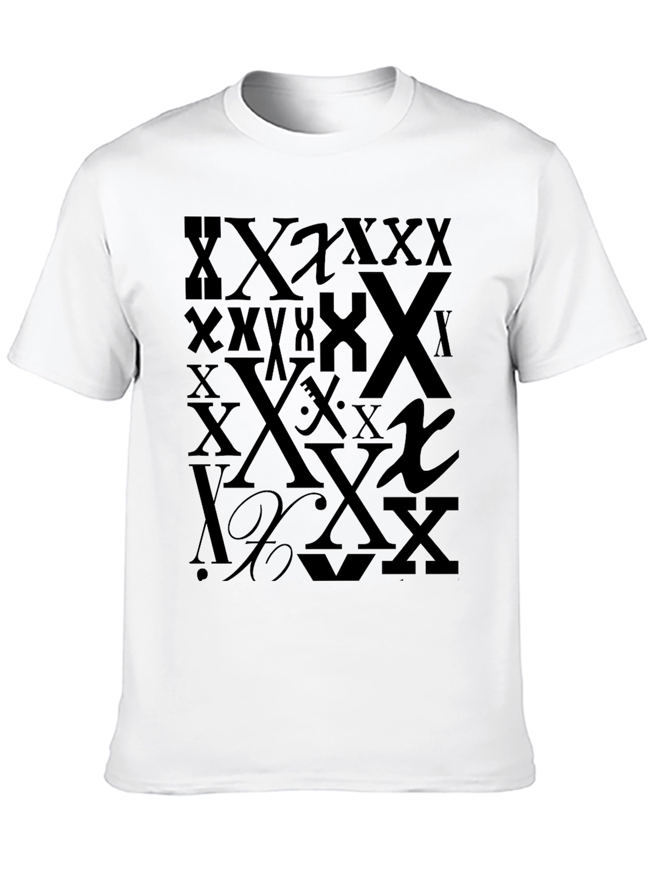 Bold X Print Black T-Shirt