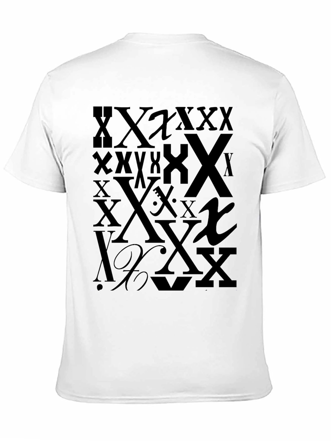 Bold X Print Black T-Shirt