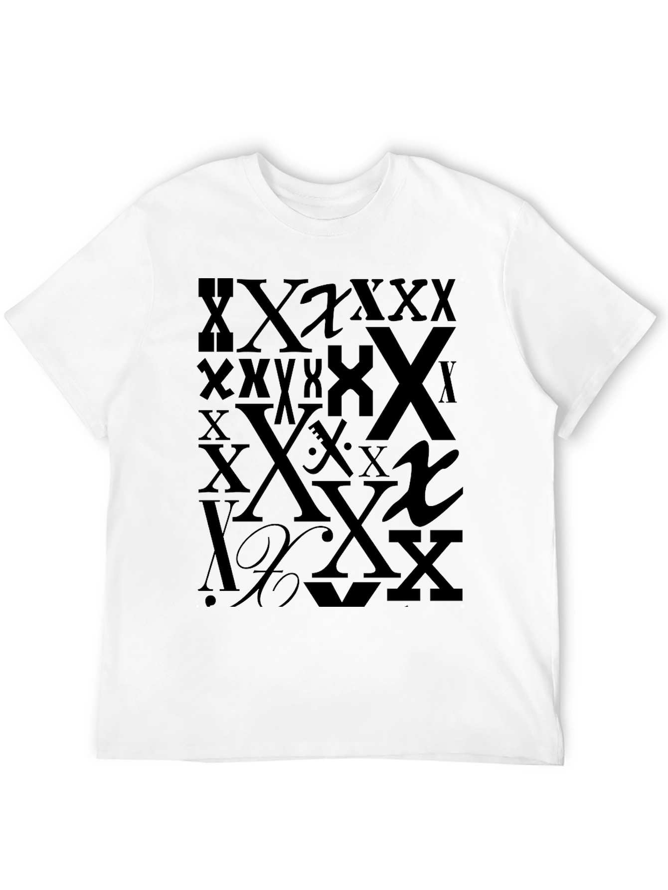 Bold X Print Black T-Shirt