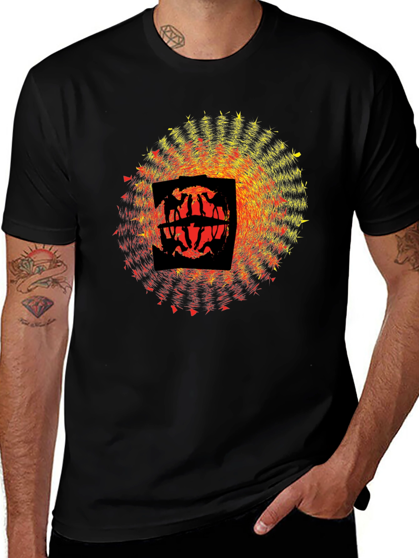 Abstract Graphic Black T-Shirt - Modern Art Design