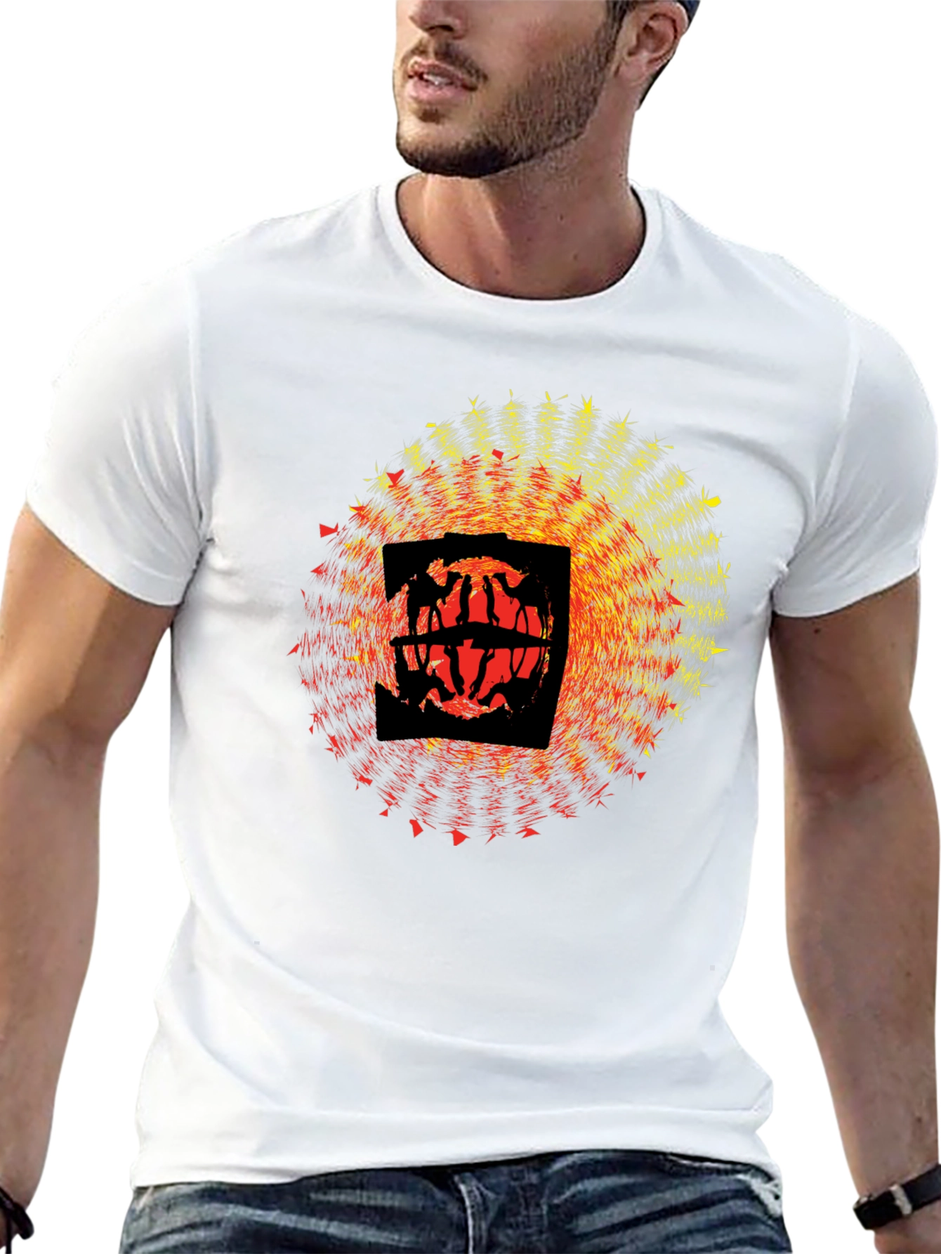 Abstract Graphic Black T-Shirt - Modern Art Design