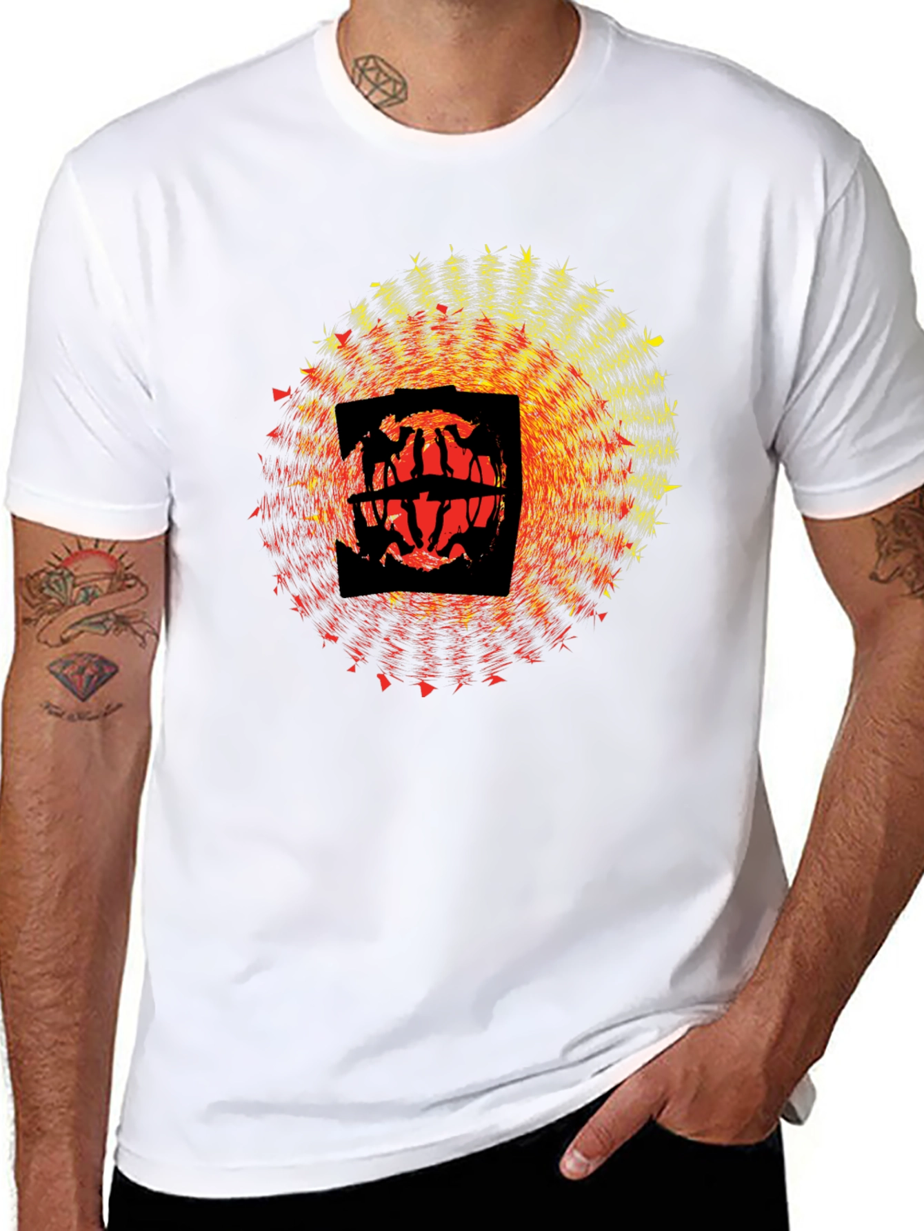 Abstract Graphic Black T-Shirt - Modern Art Design