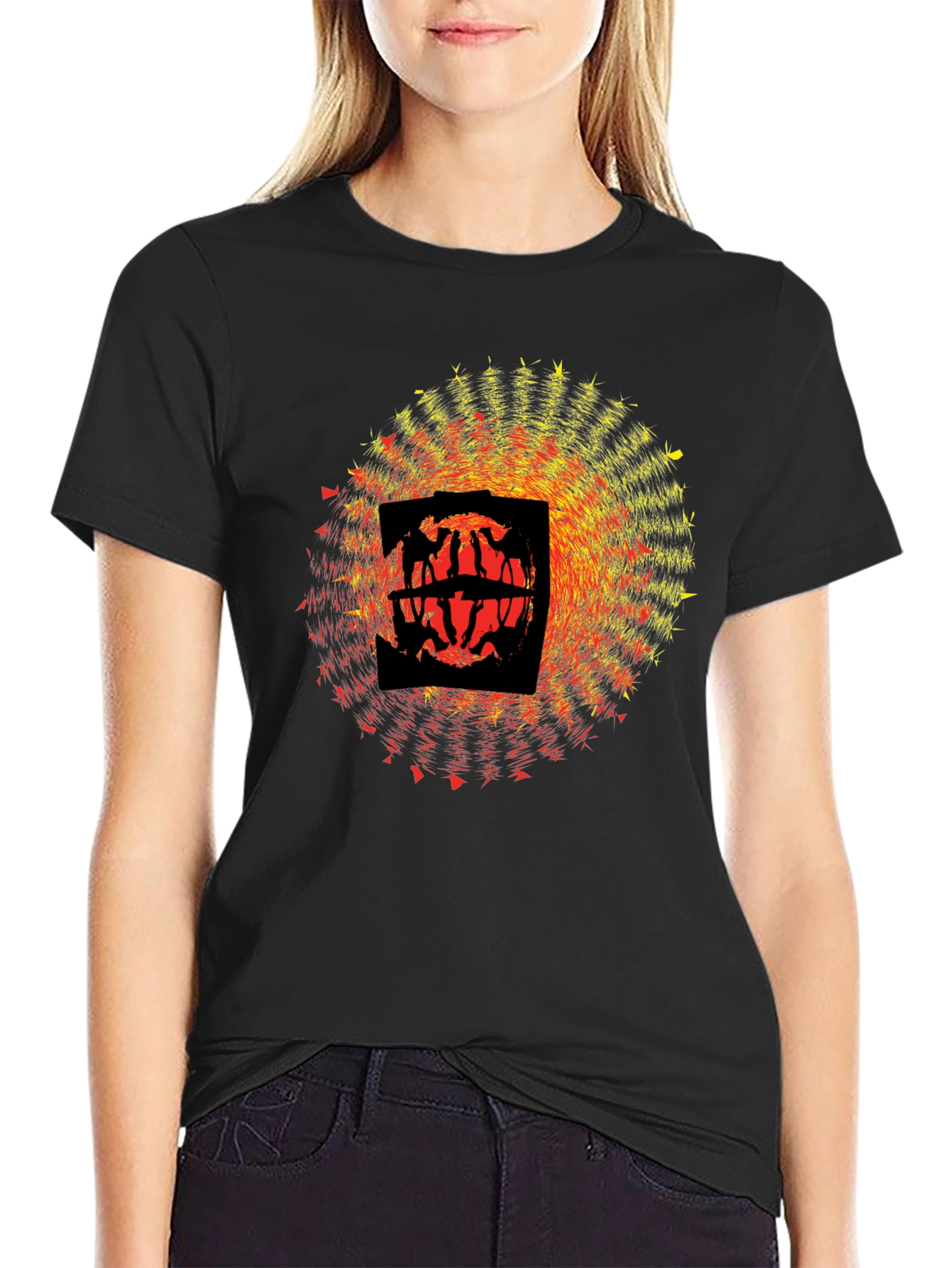 Abstract Graphic Black T-Shirt - Modern Art Design