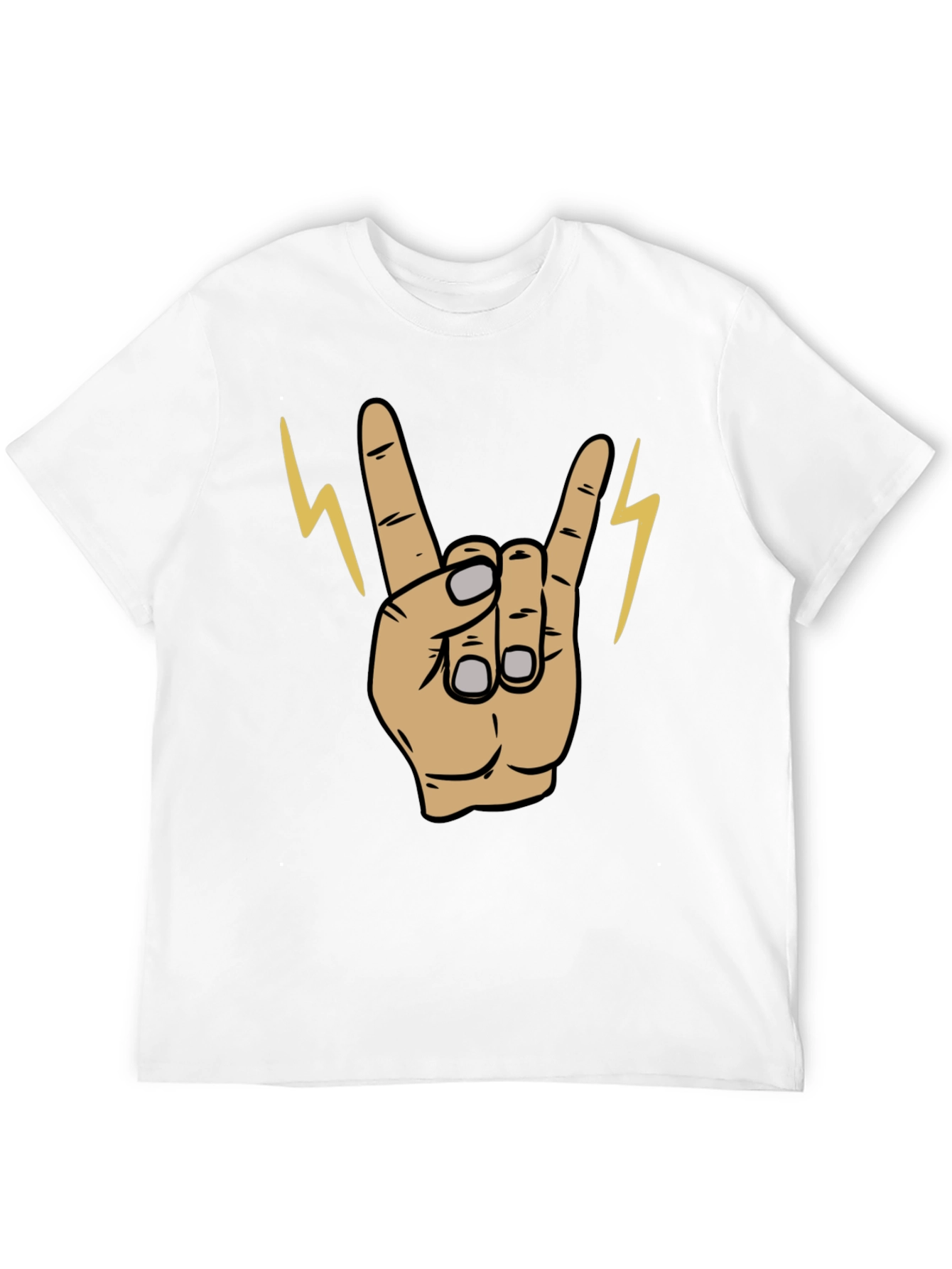 Rock On! Graphic Print Mens Black T-Shirt