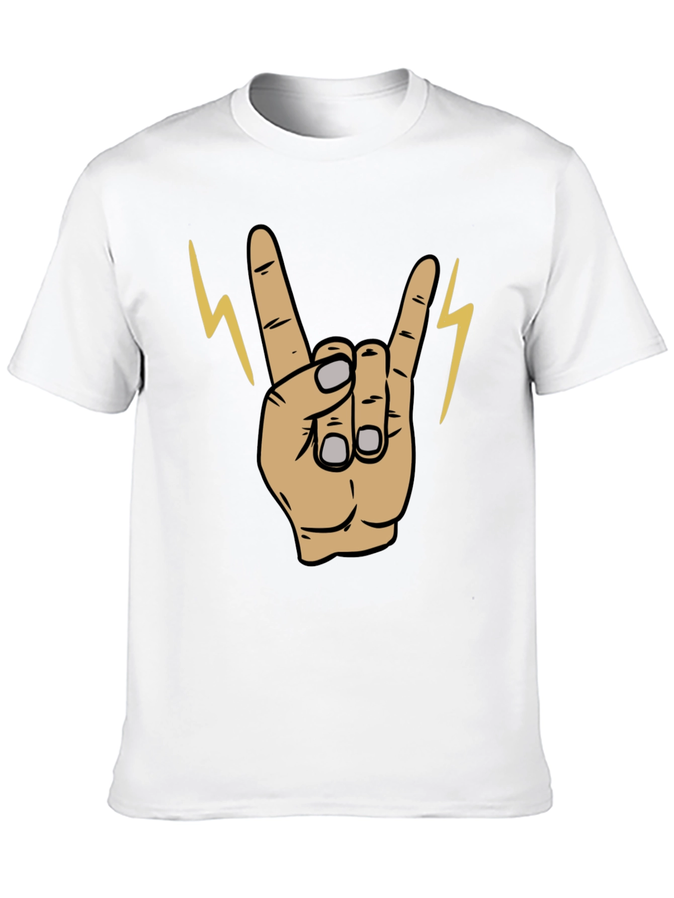 Rock On! Graphic Print Mens Black T-Shirt