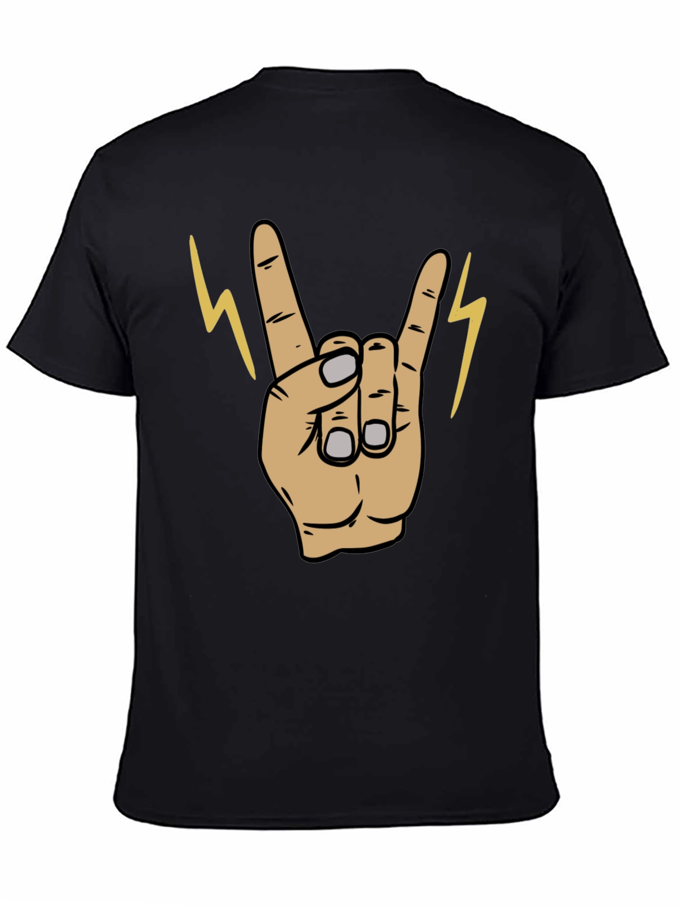 Rock On! Graphic Print Mens Black T-Shirt