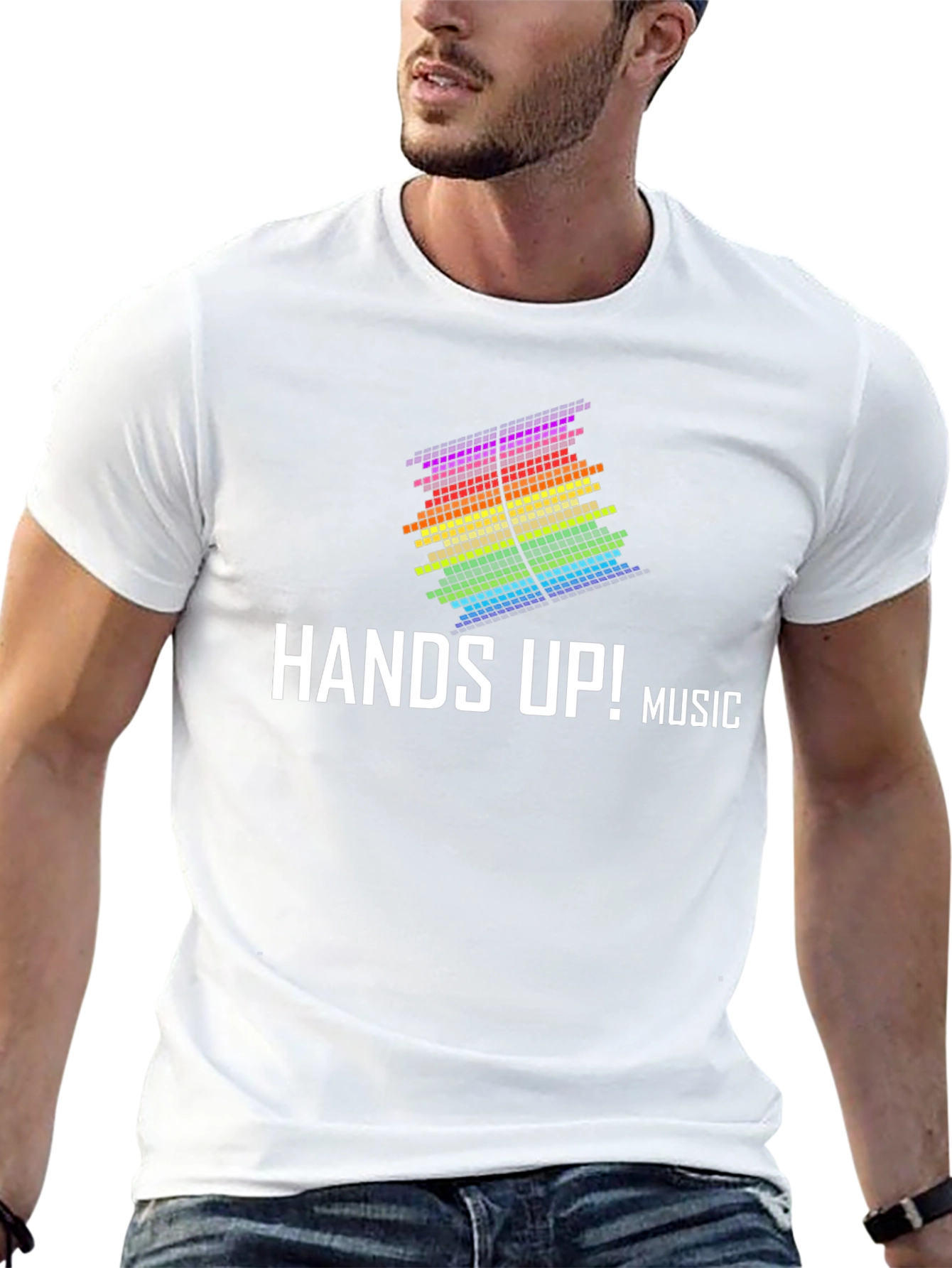Hands Up! Music Rainbow Graphic Tee