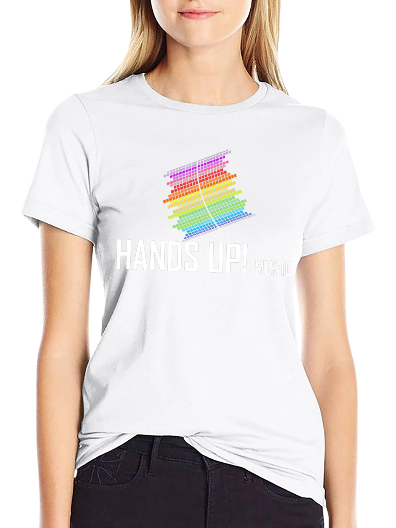 Hands Up! Music Rainbow Graphic Tee