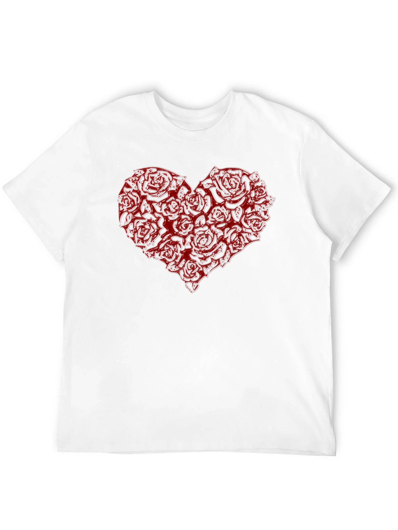 Rose Heart Graphic Black T-Shirt