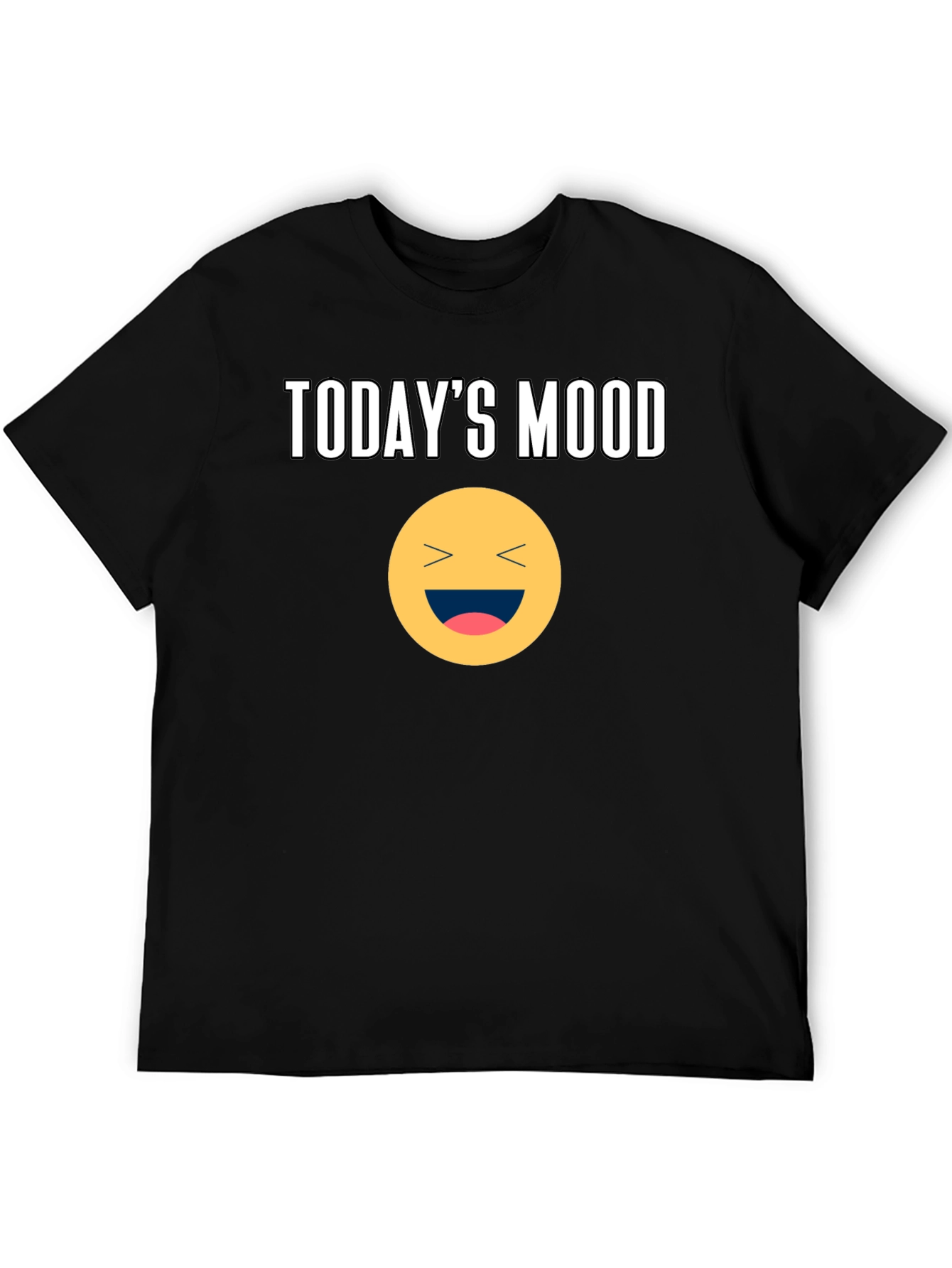 Todays Mood Smiley Face Graphic Tee - Black